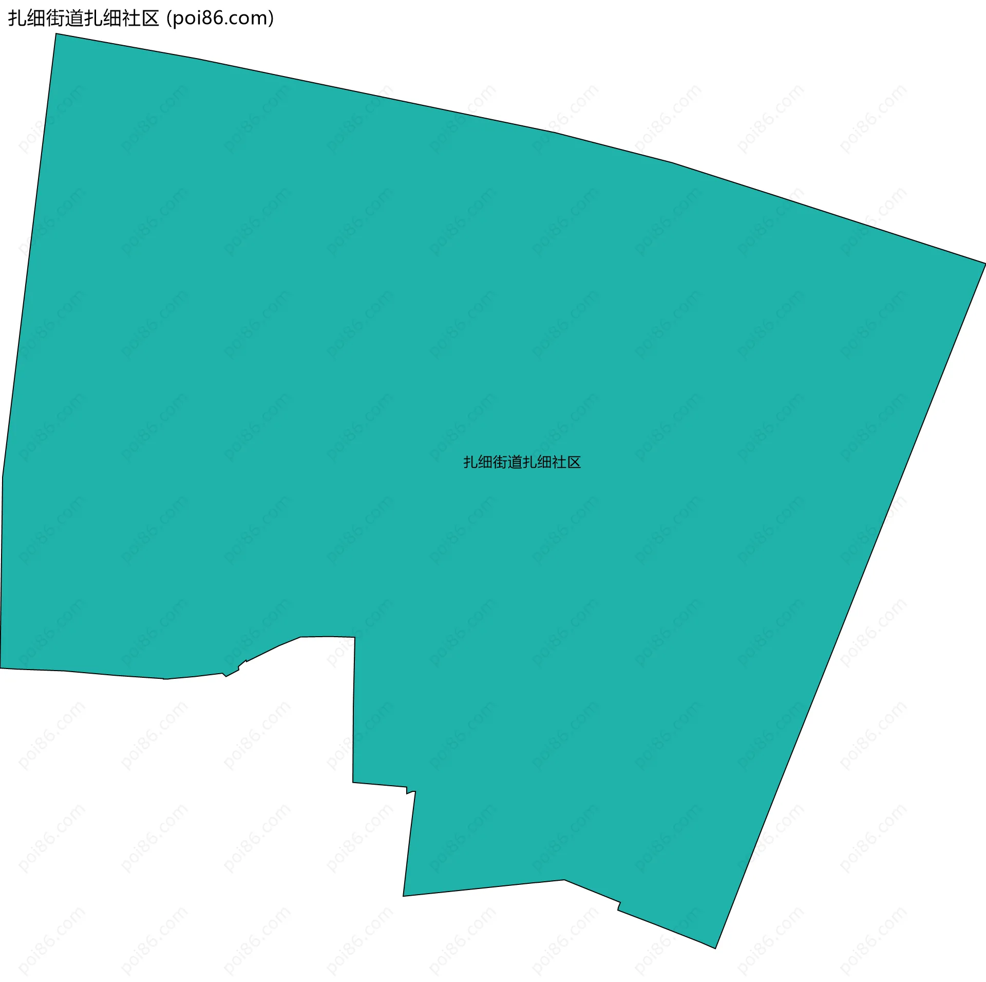 扎细街道扎细社区边界地图