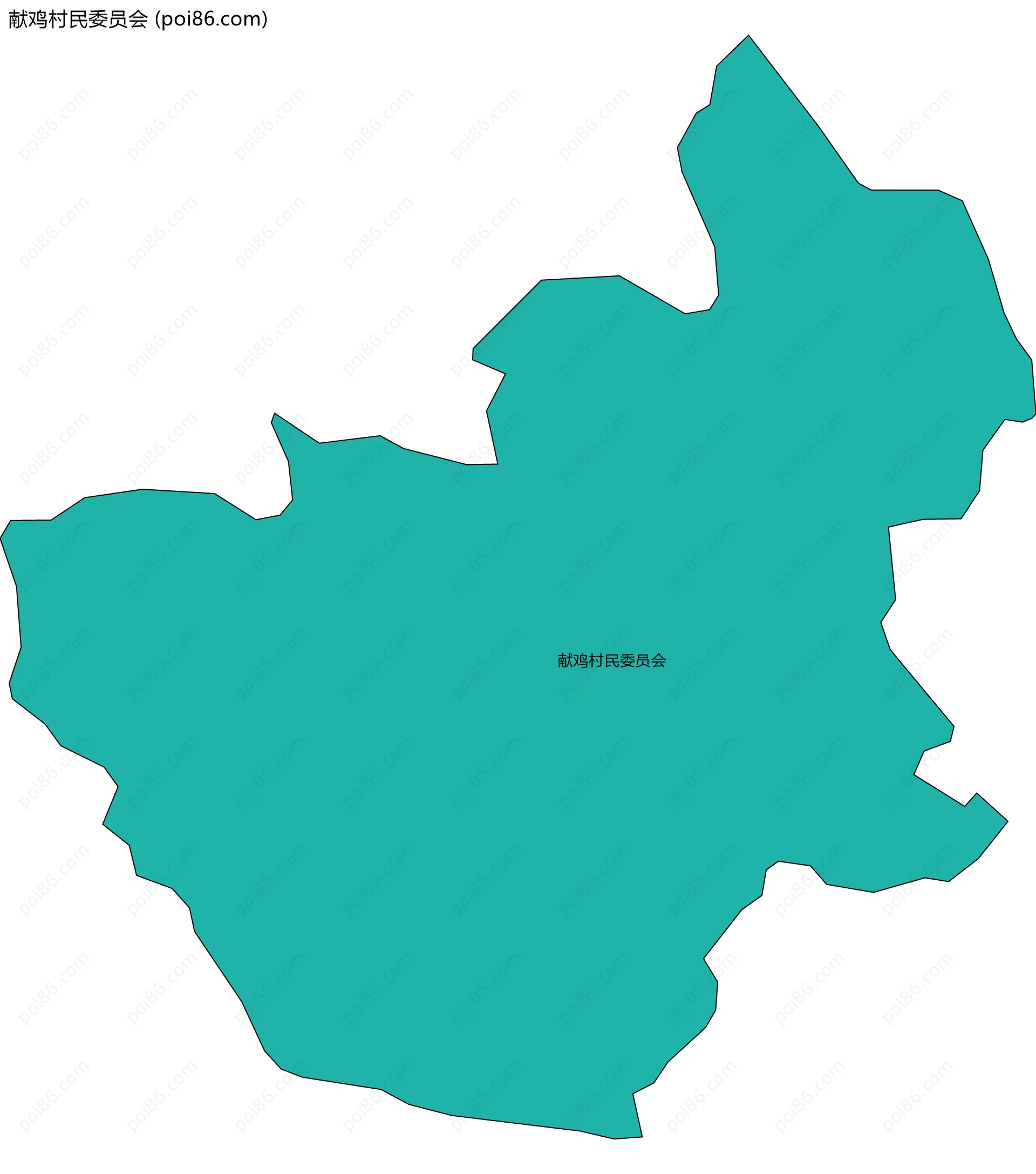 献鸡村民委员会边界地图