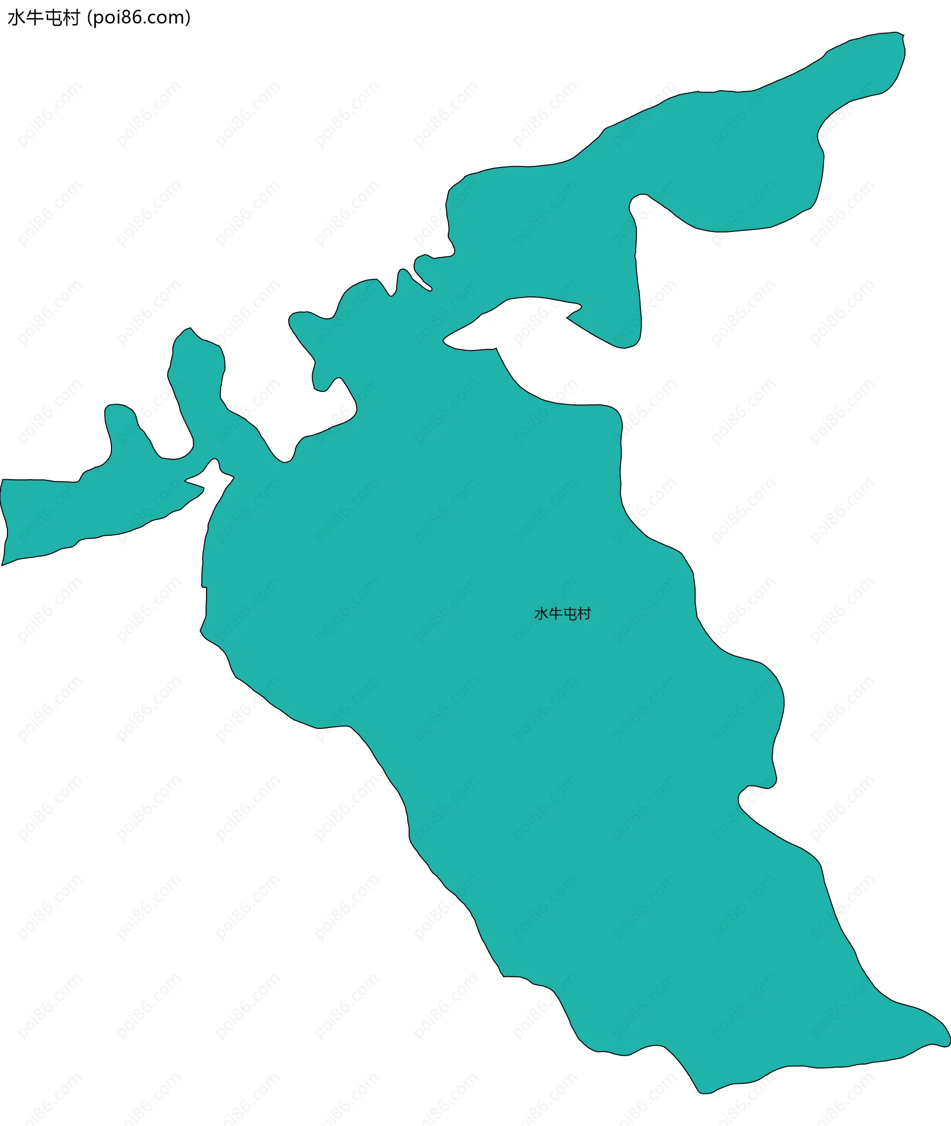 水牛屯村边界地图