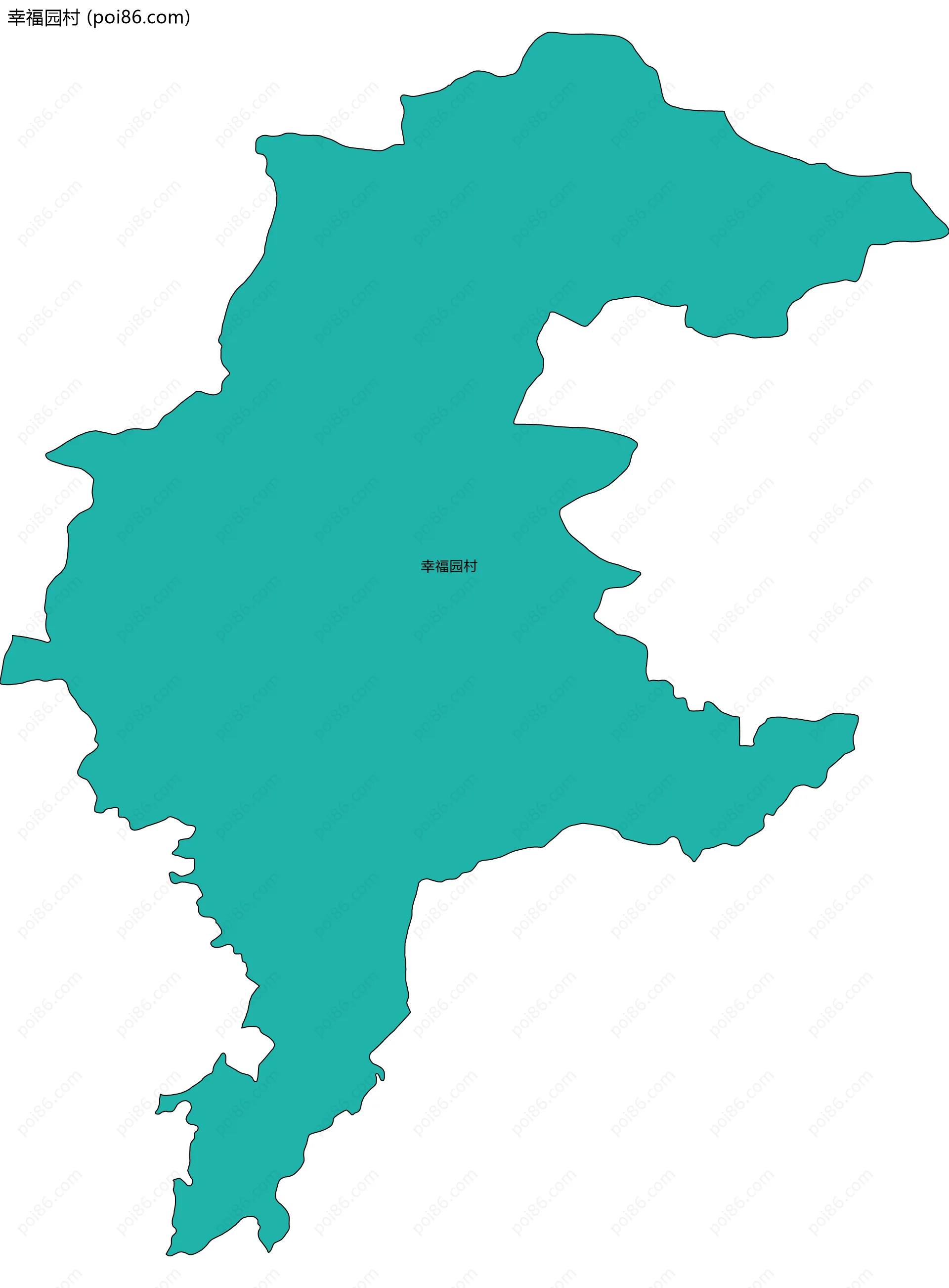 幸福园村边界地图