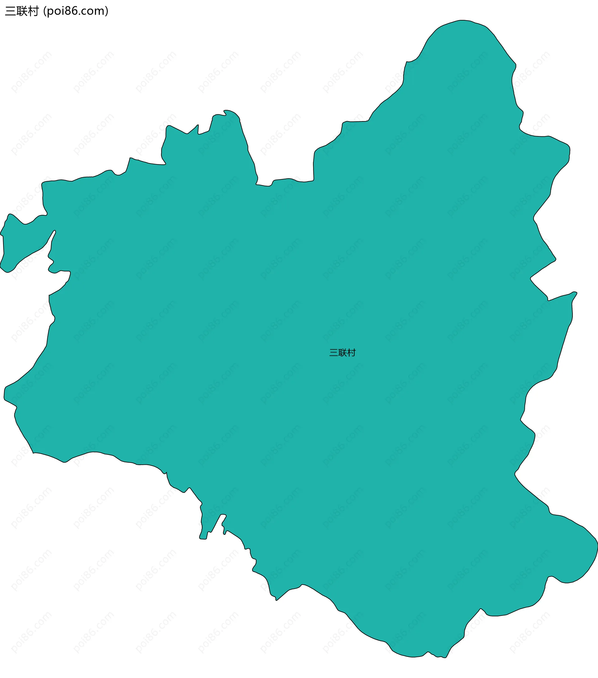 三联村边界地图