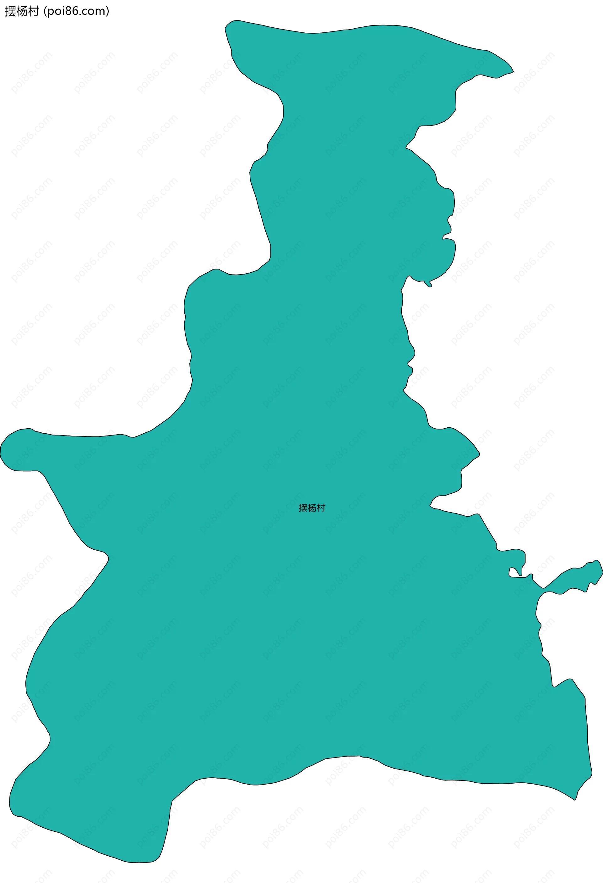 摆杨村边界地图