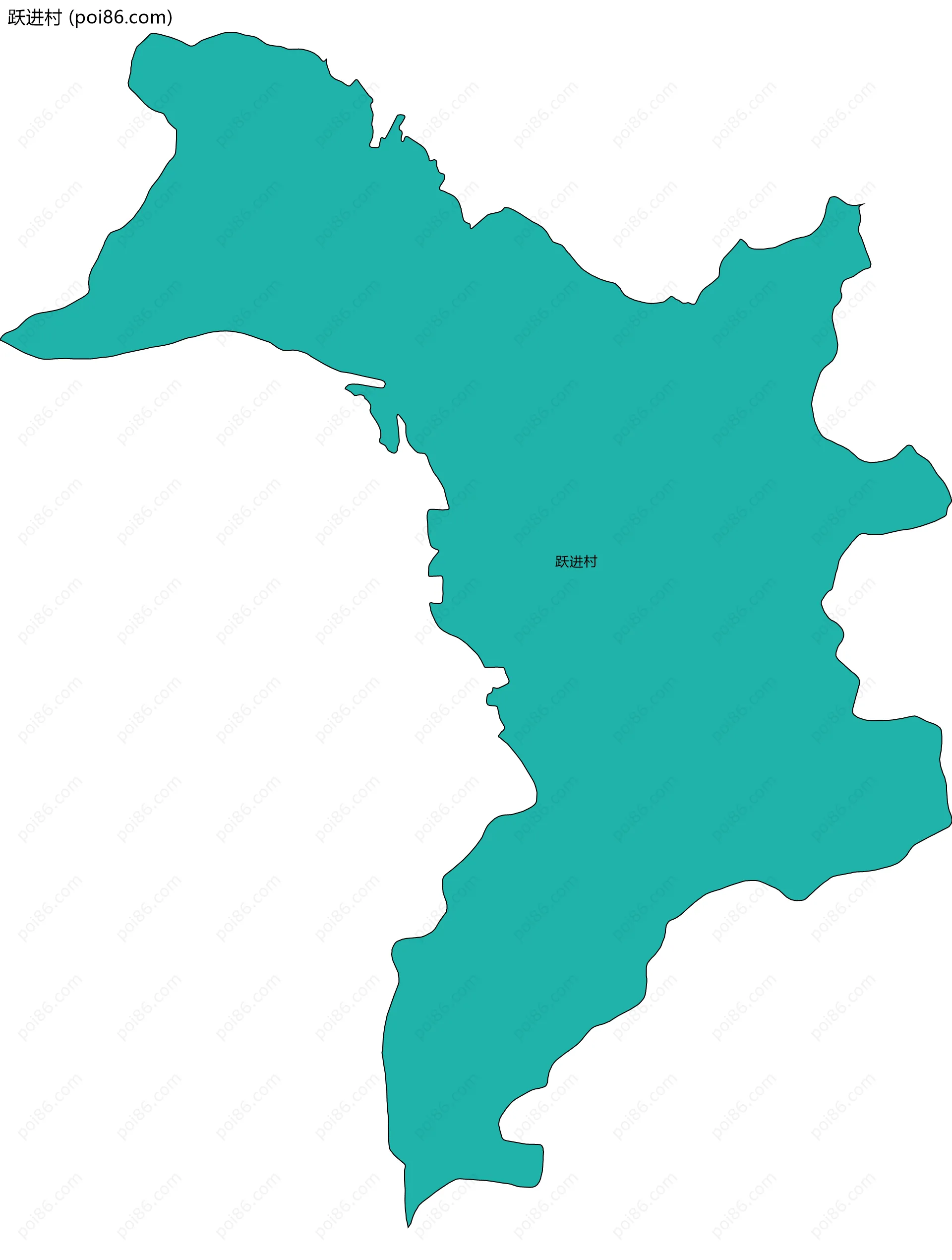 跃进村边界地图