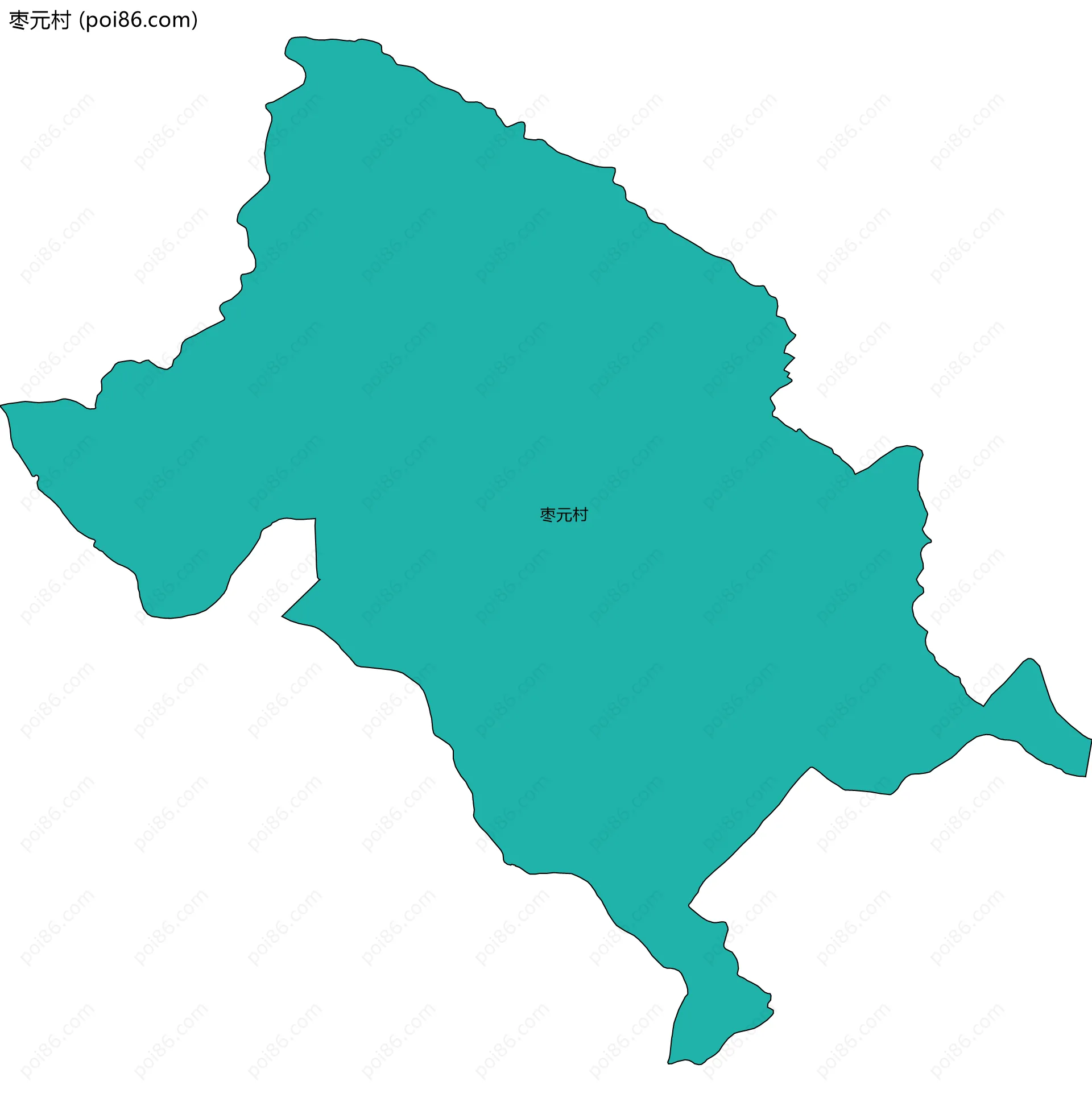 枣元村边界地图