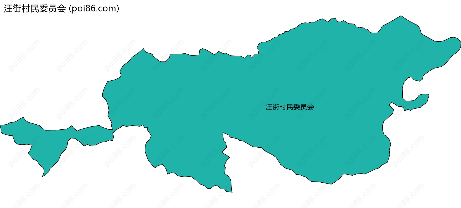 汪街村民委员会边界地图