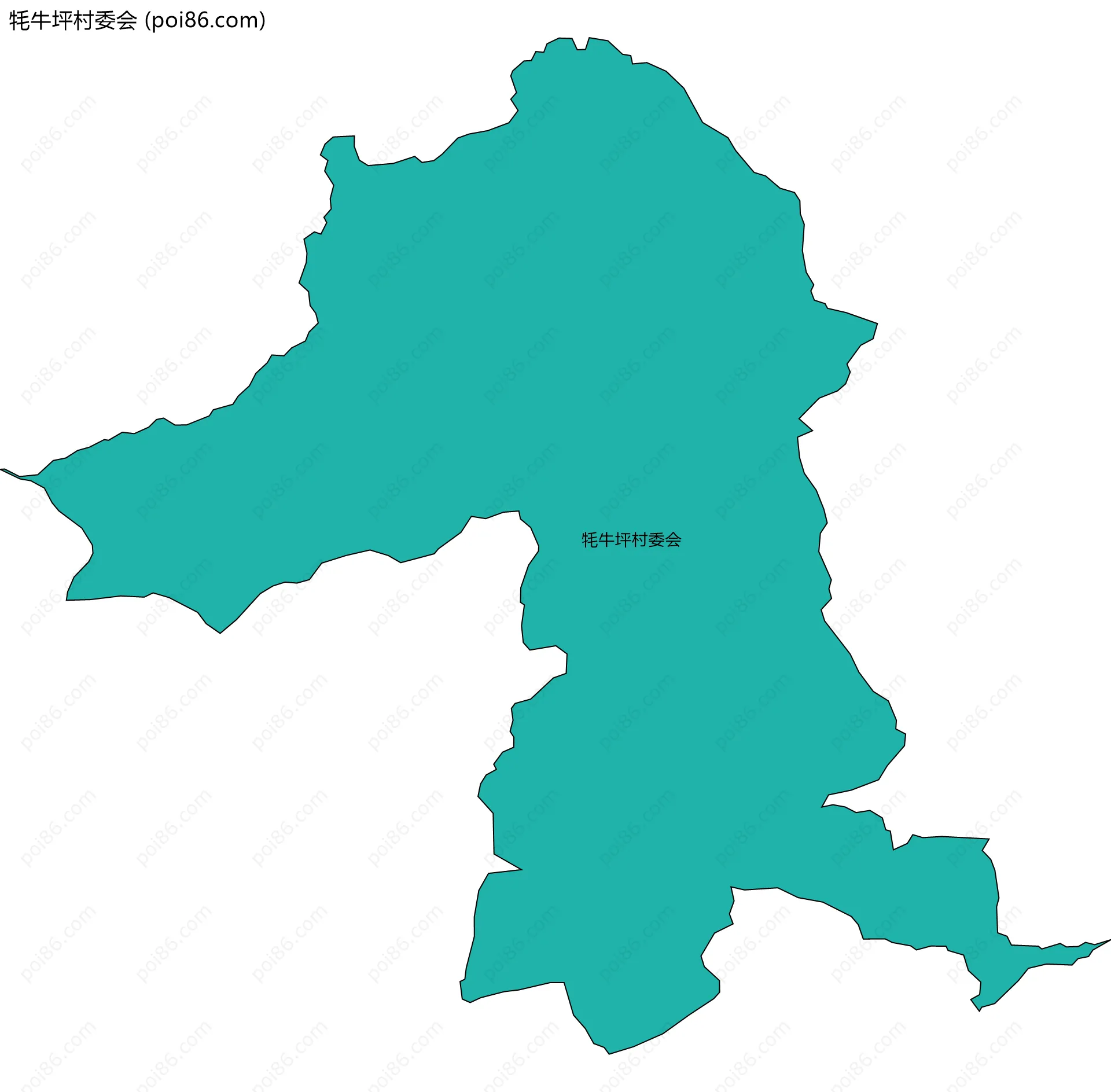 牦牛坪村委会边界地图