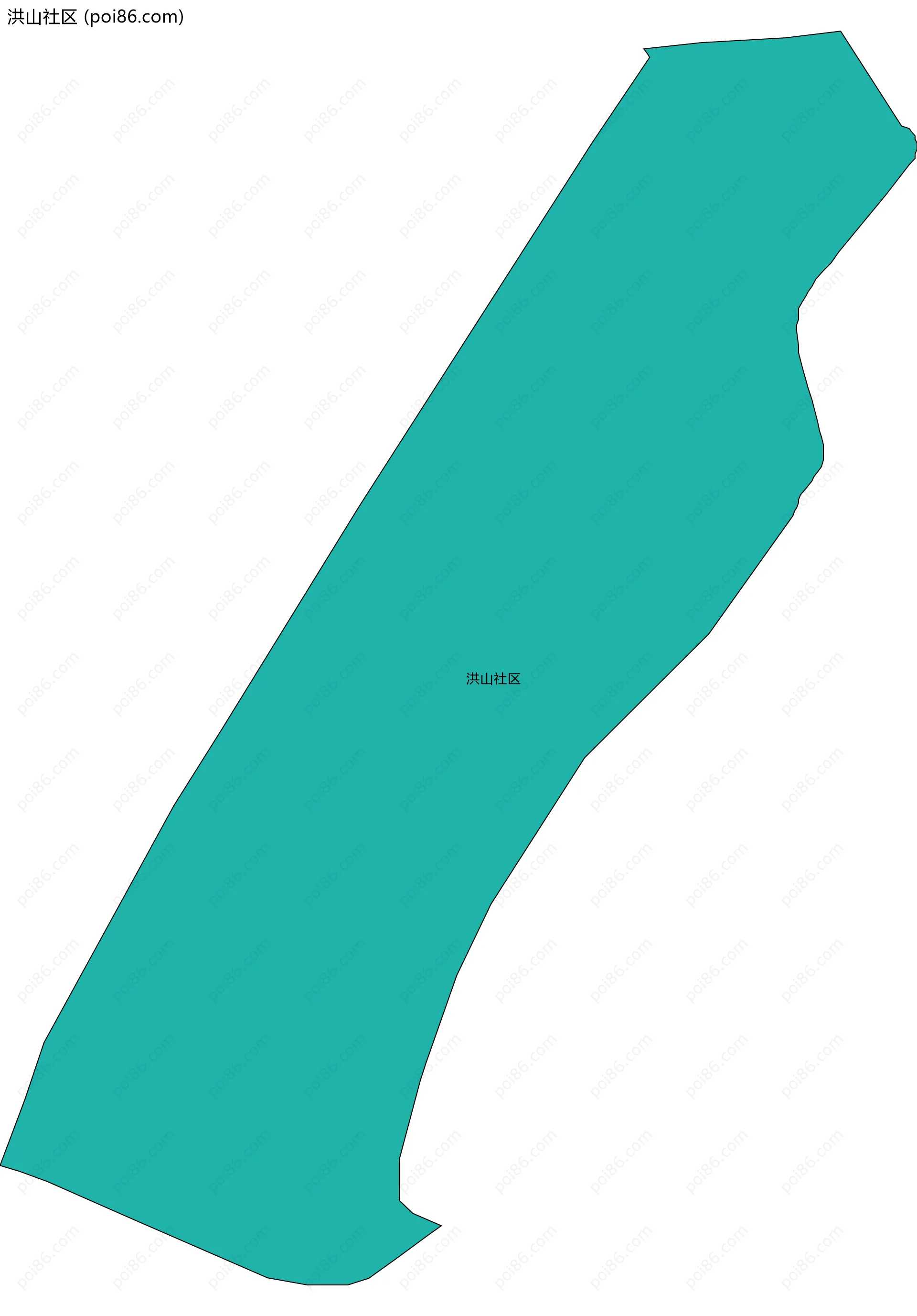 洪山社区边界地图