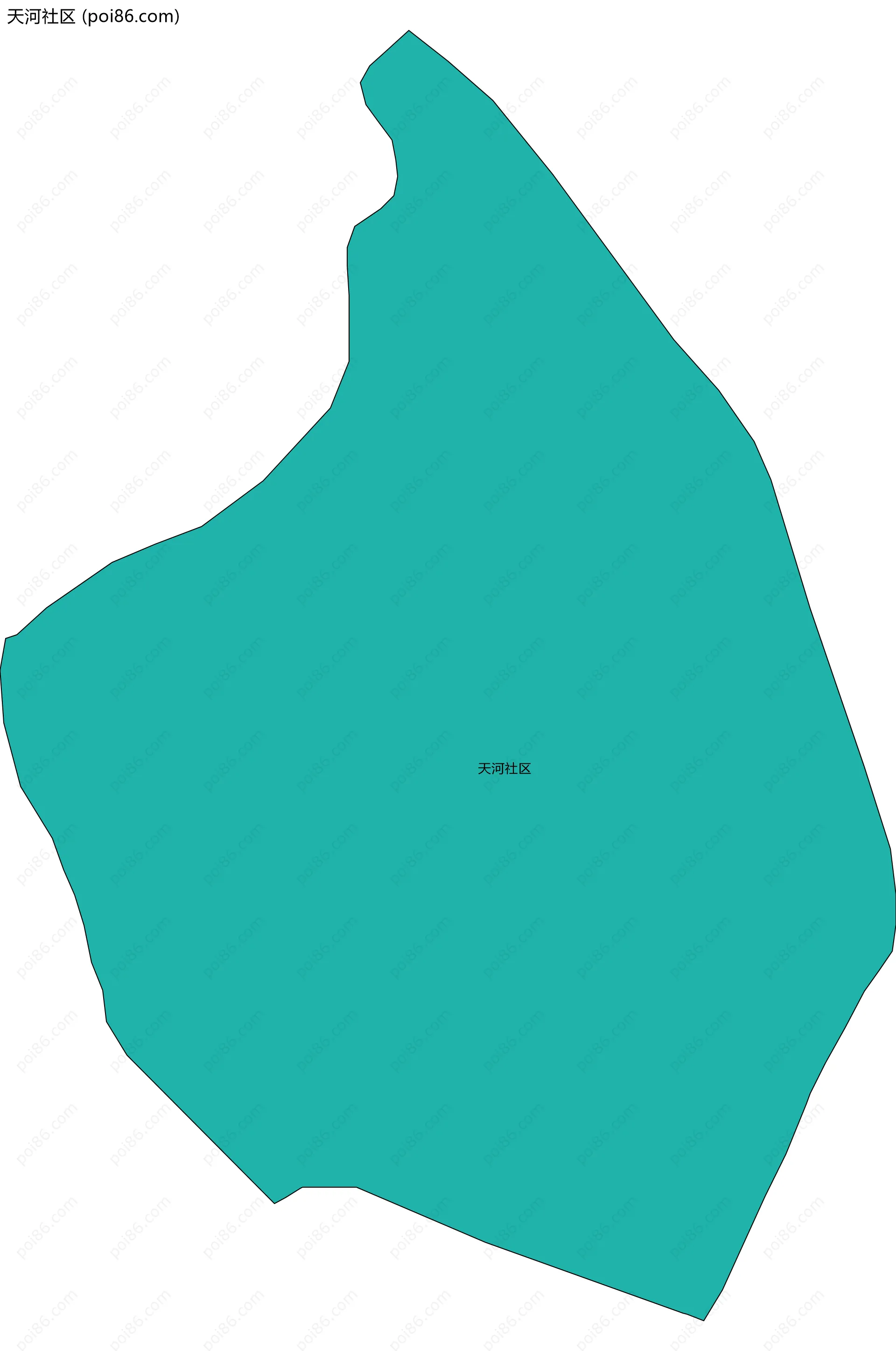 天河社区边界地图