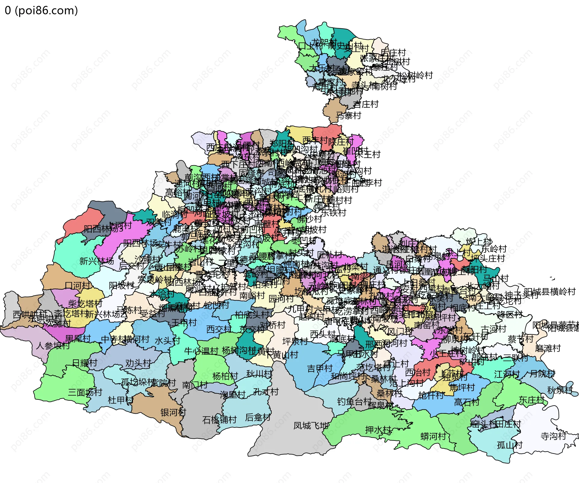 0边界地图(五级行政区划)