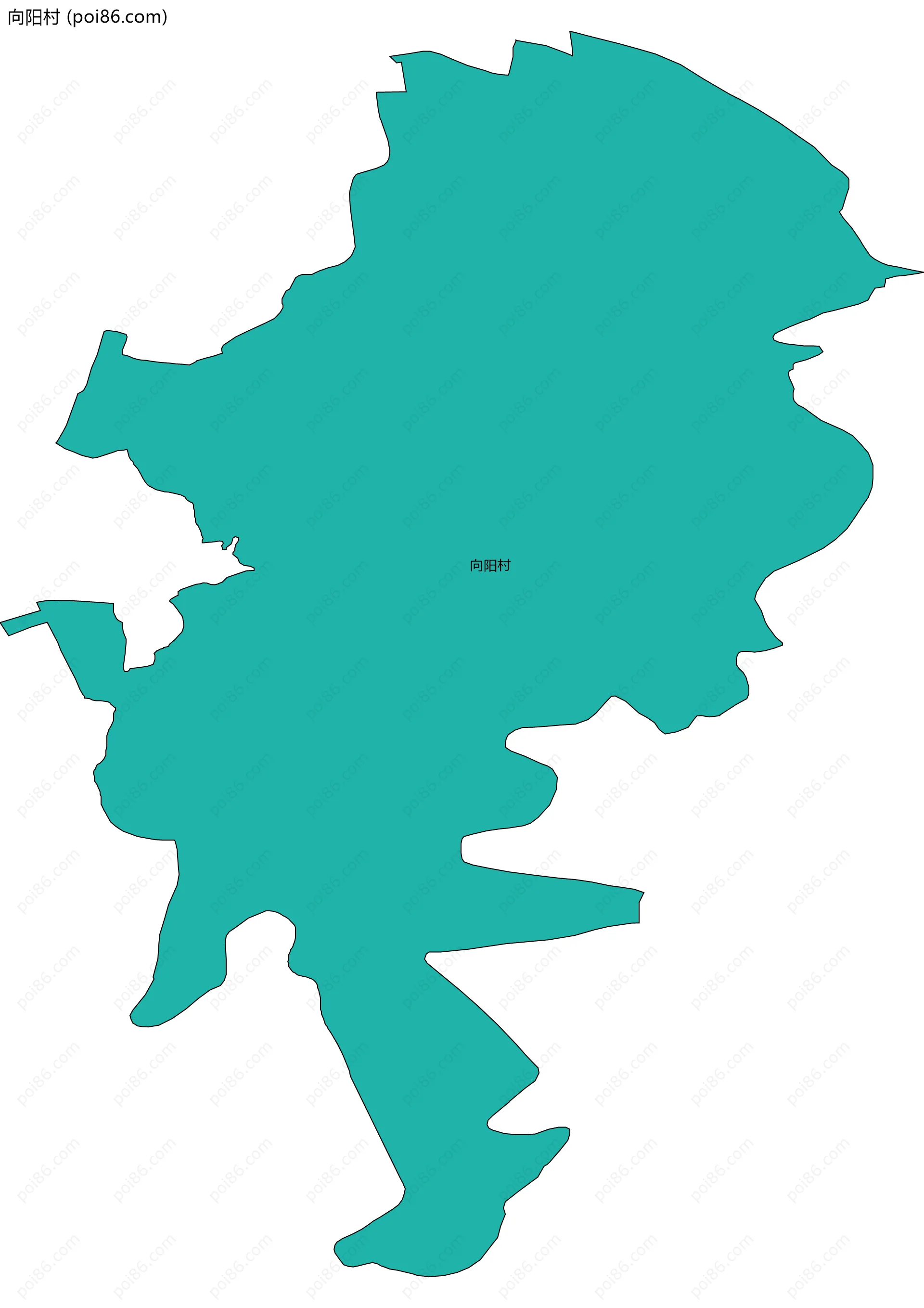 向阳村边界地图