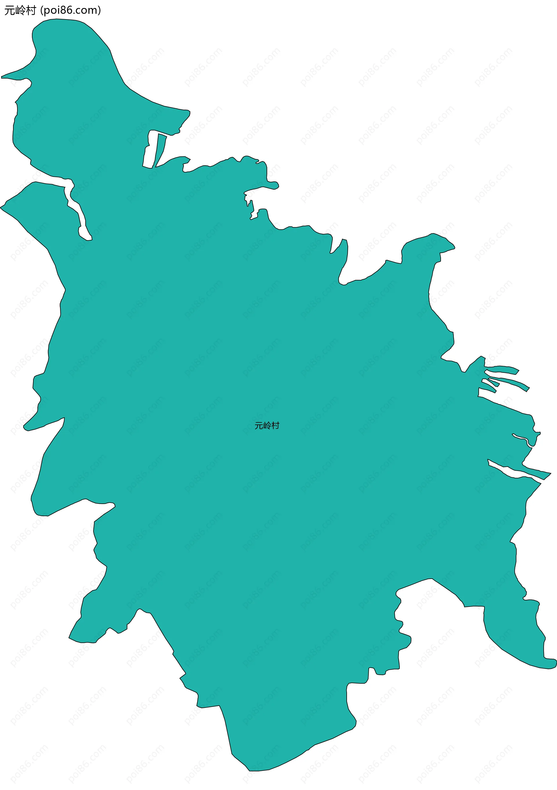 元岭村边界地图