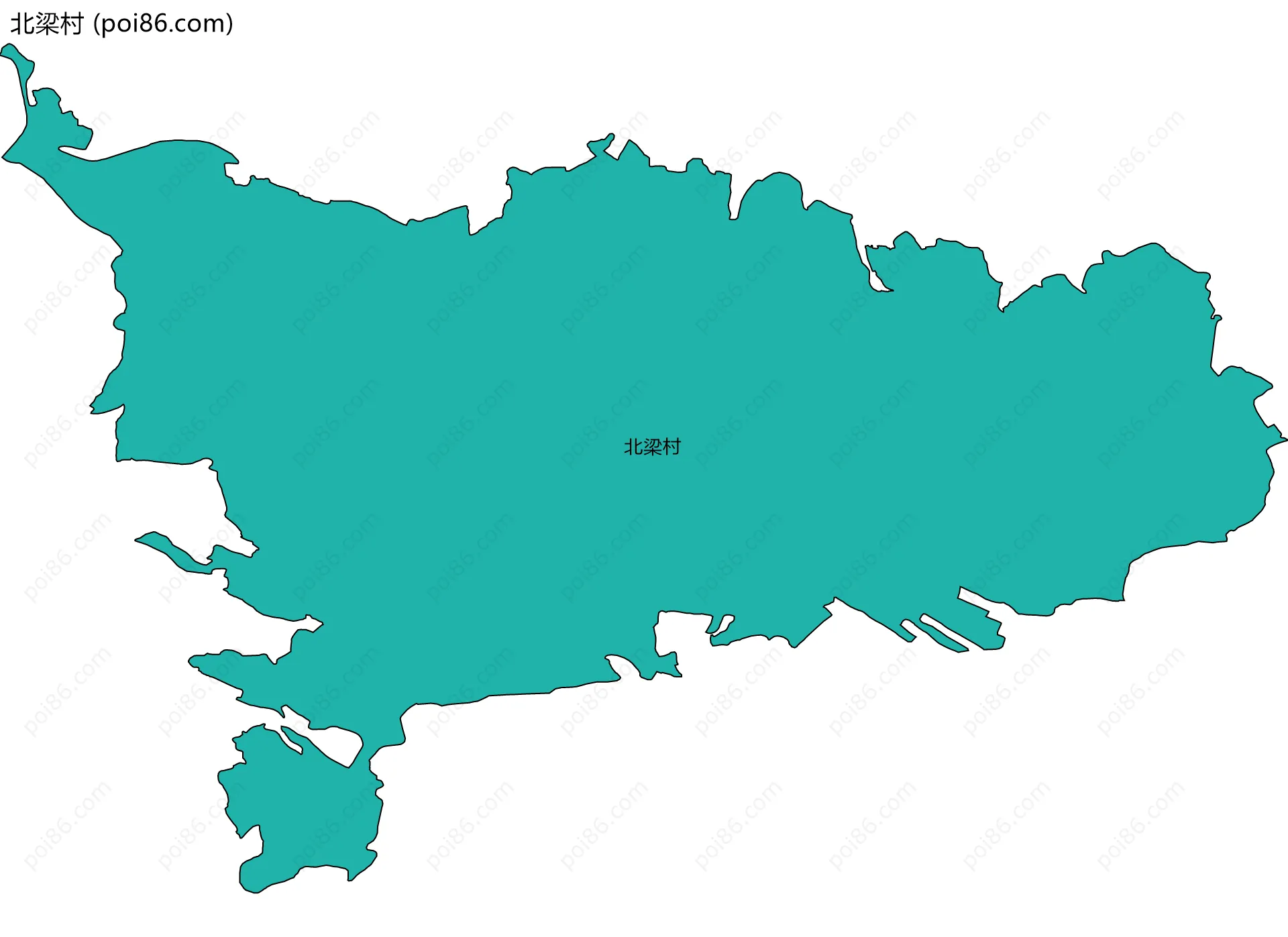 北梁村边界地图