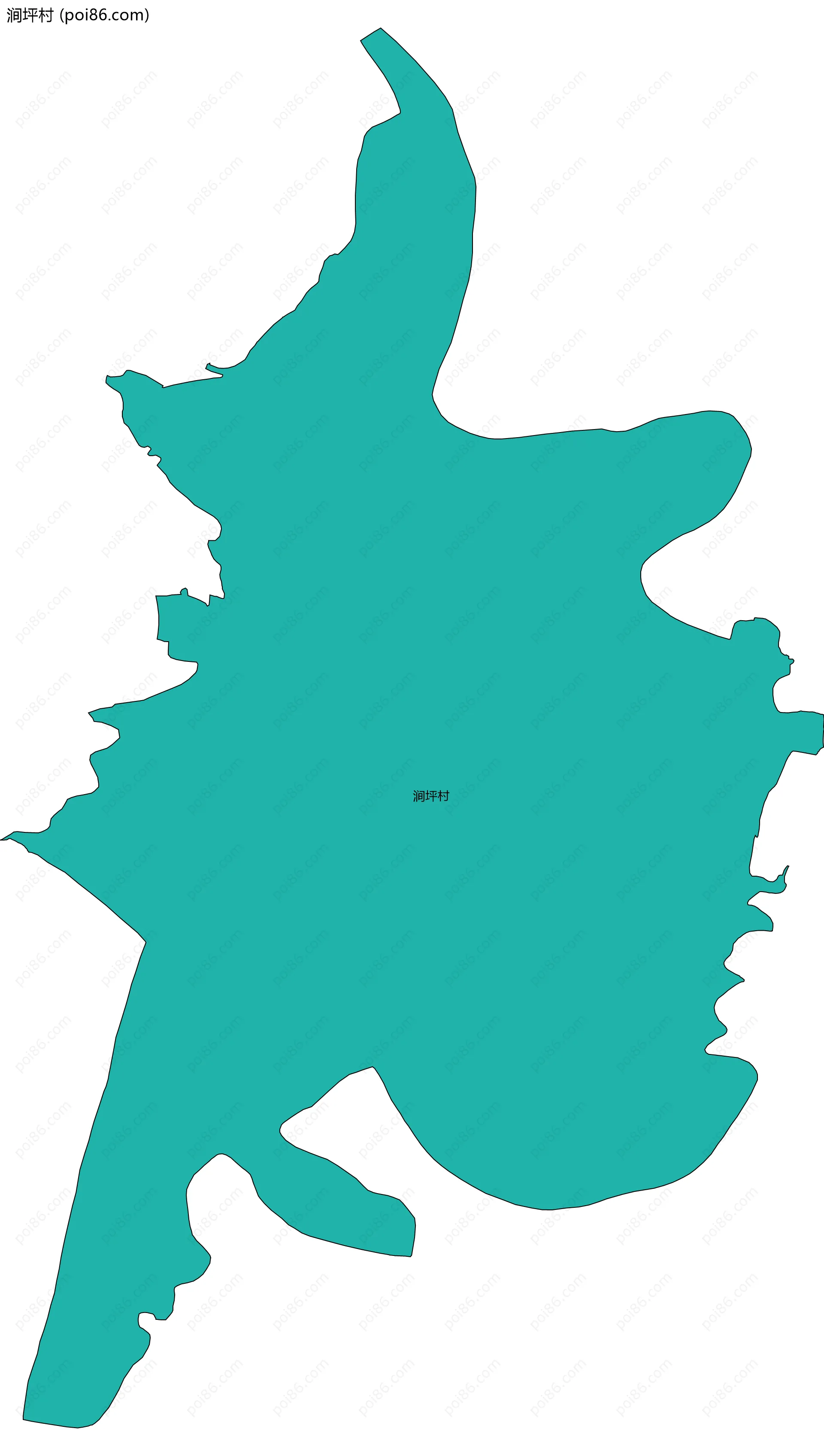 涧坪村边界地图