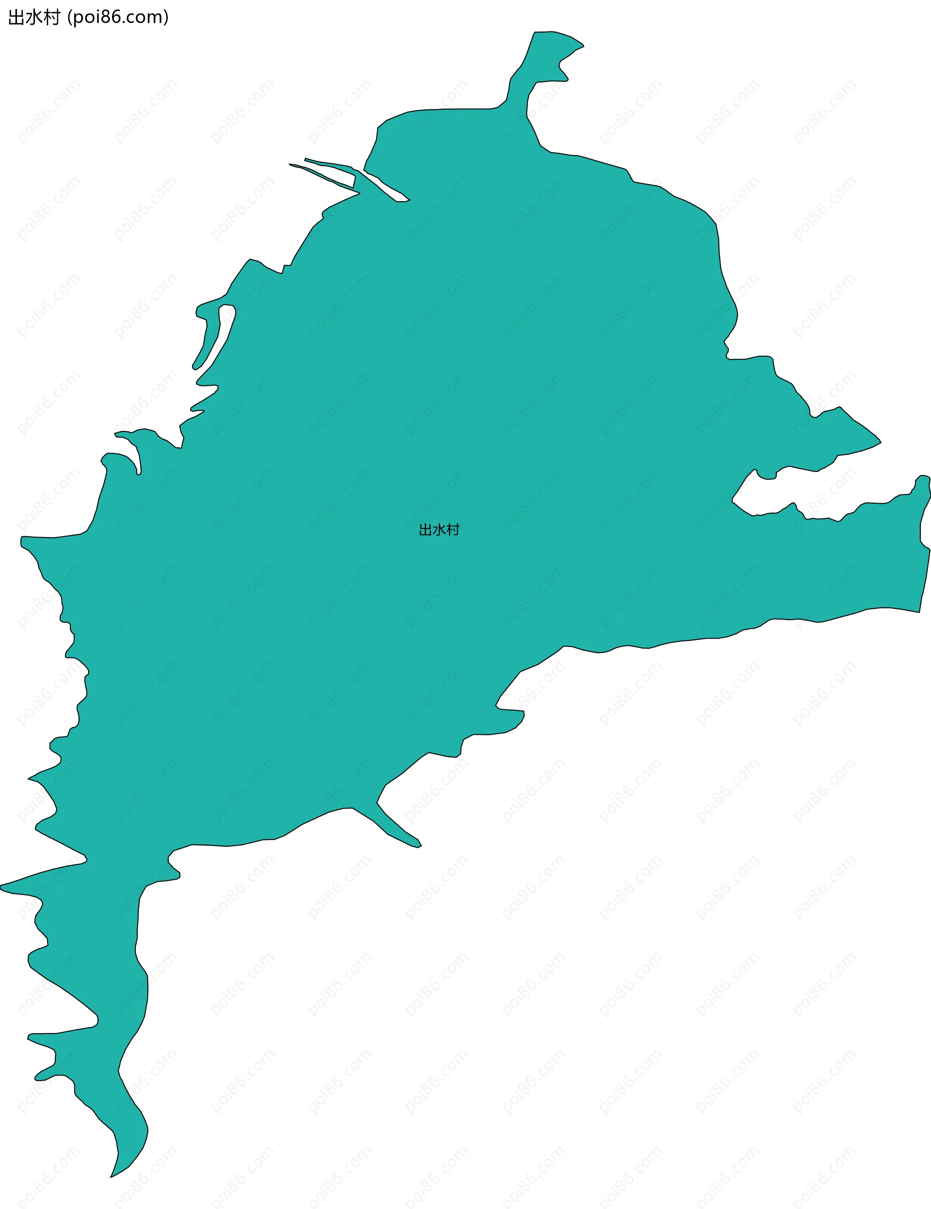 出水村边界地图