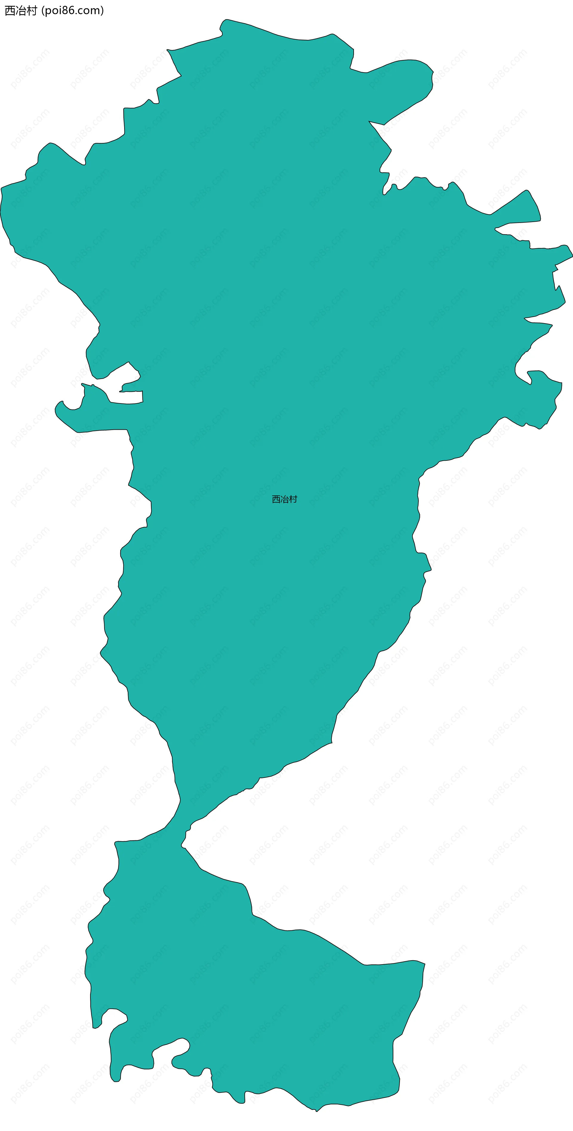 西冶村边界地图