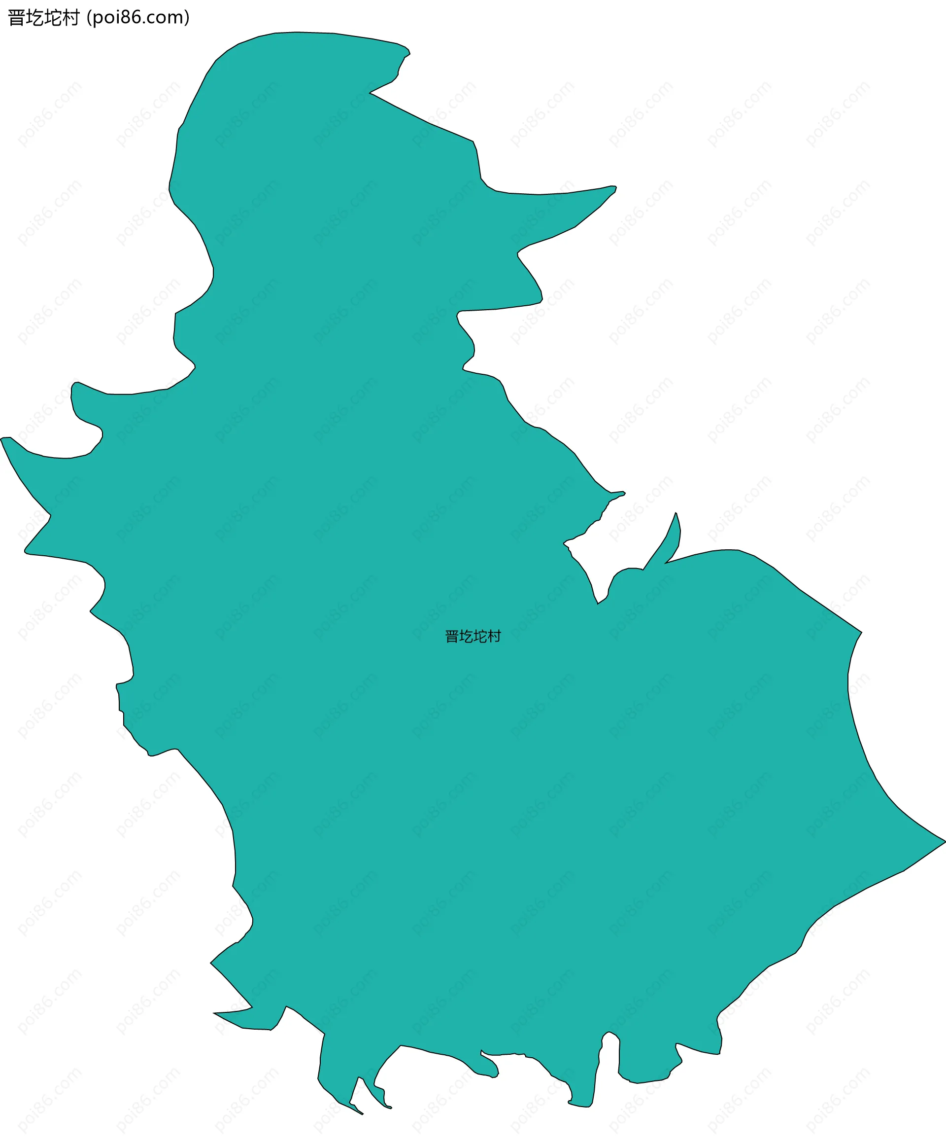 晋圪坨村边界地图