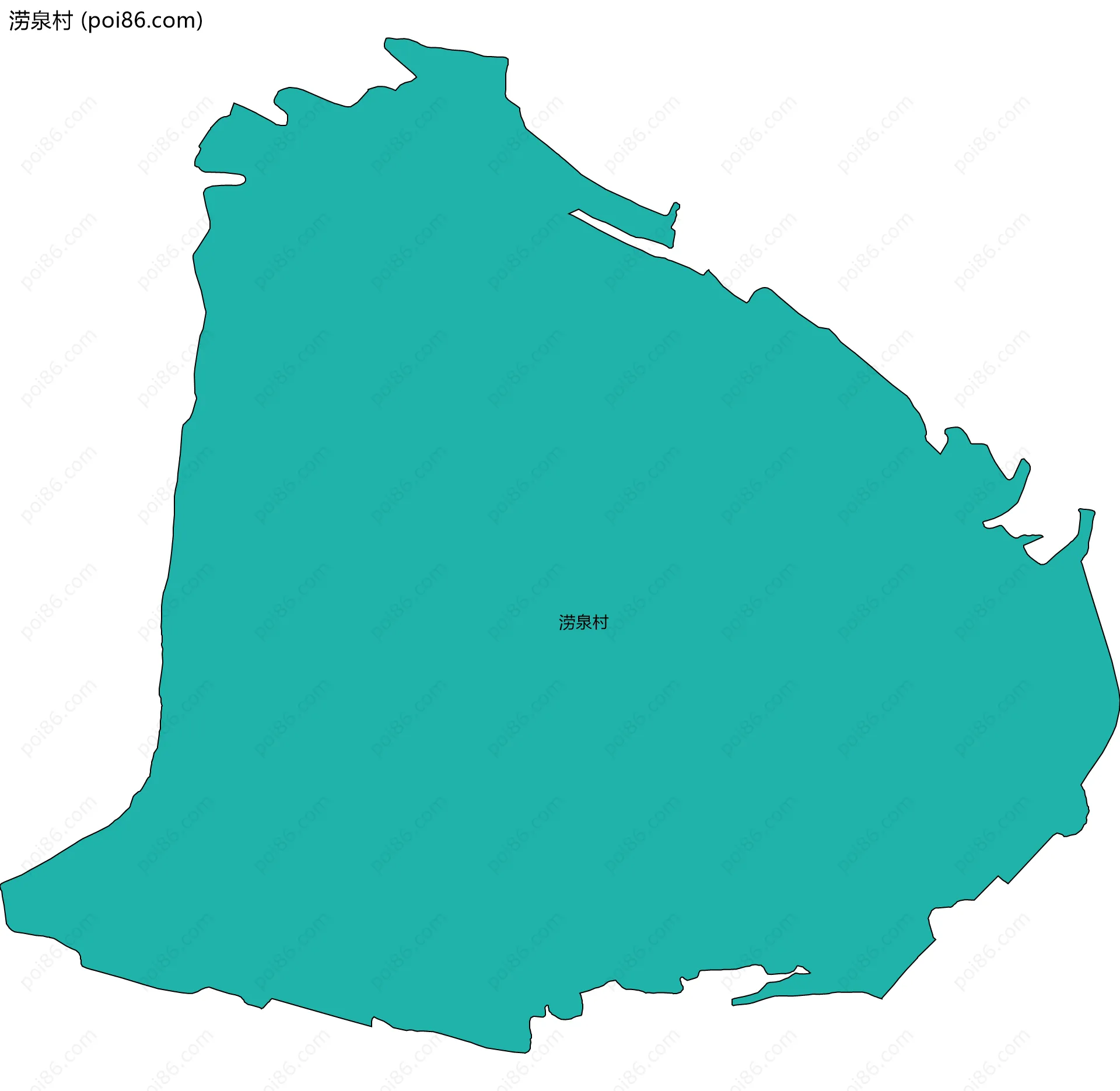 涝泉村边界地图