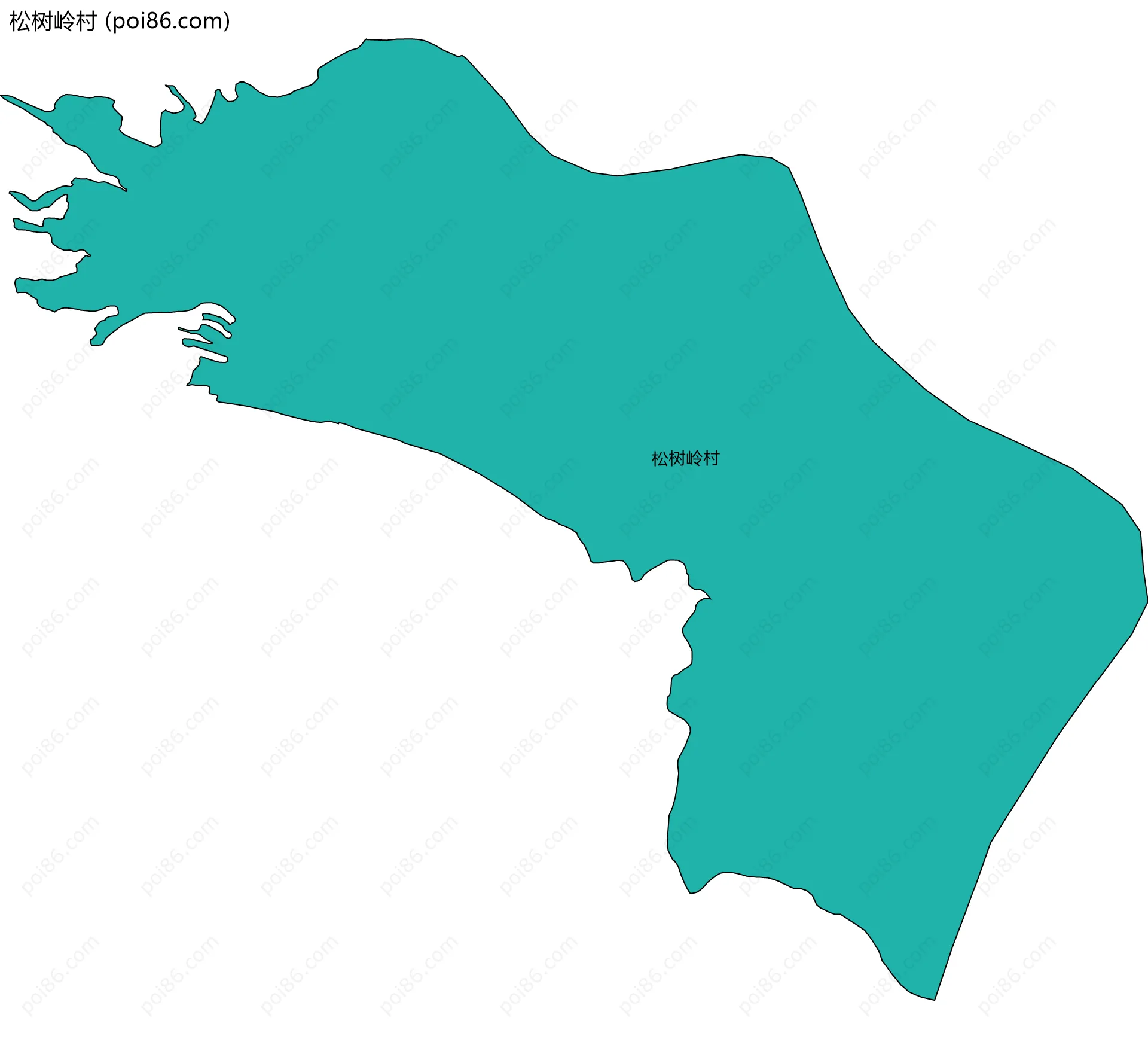 松树岭村边界地图
