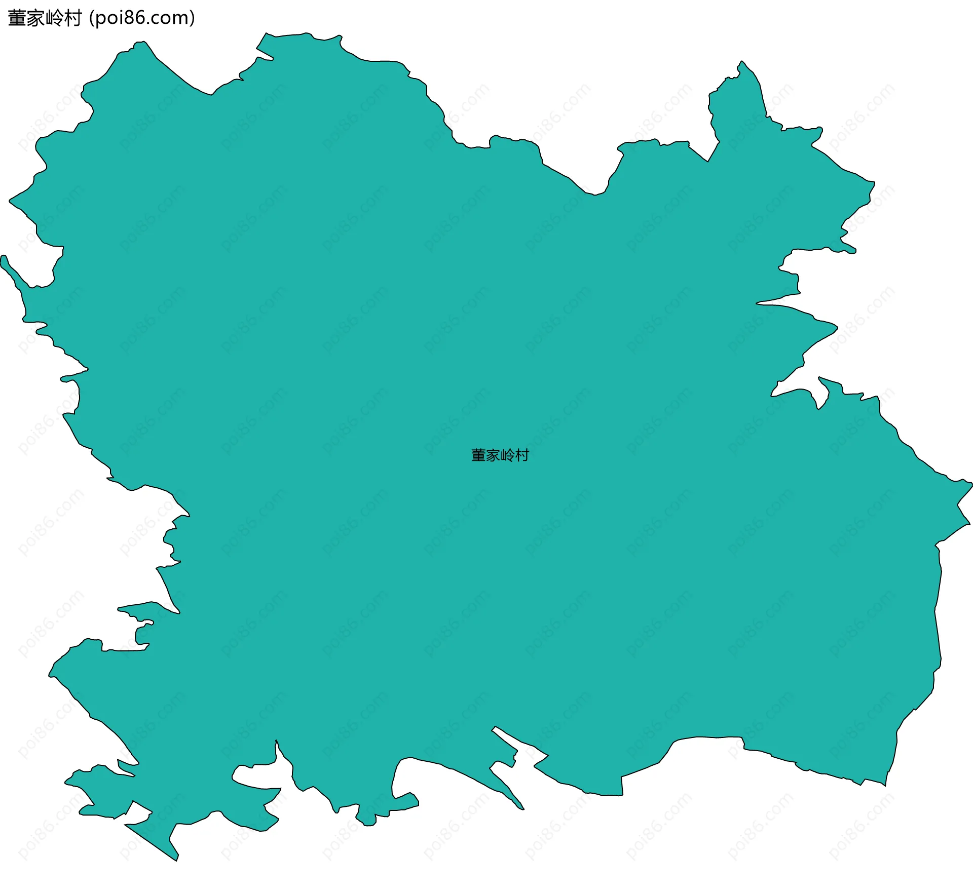 董家岭村边界地图