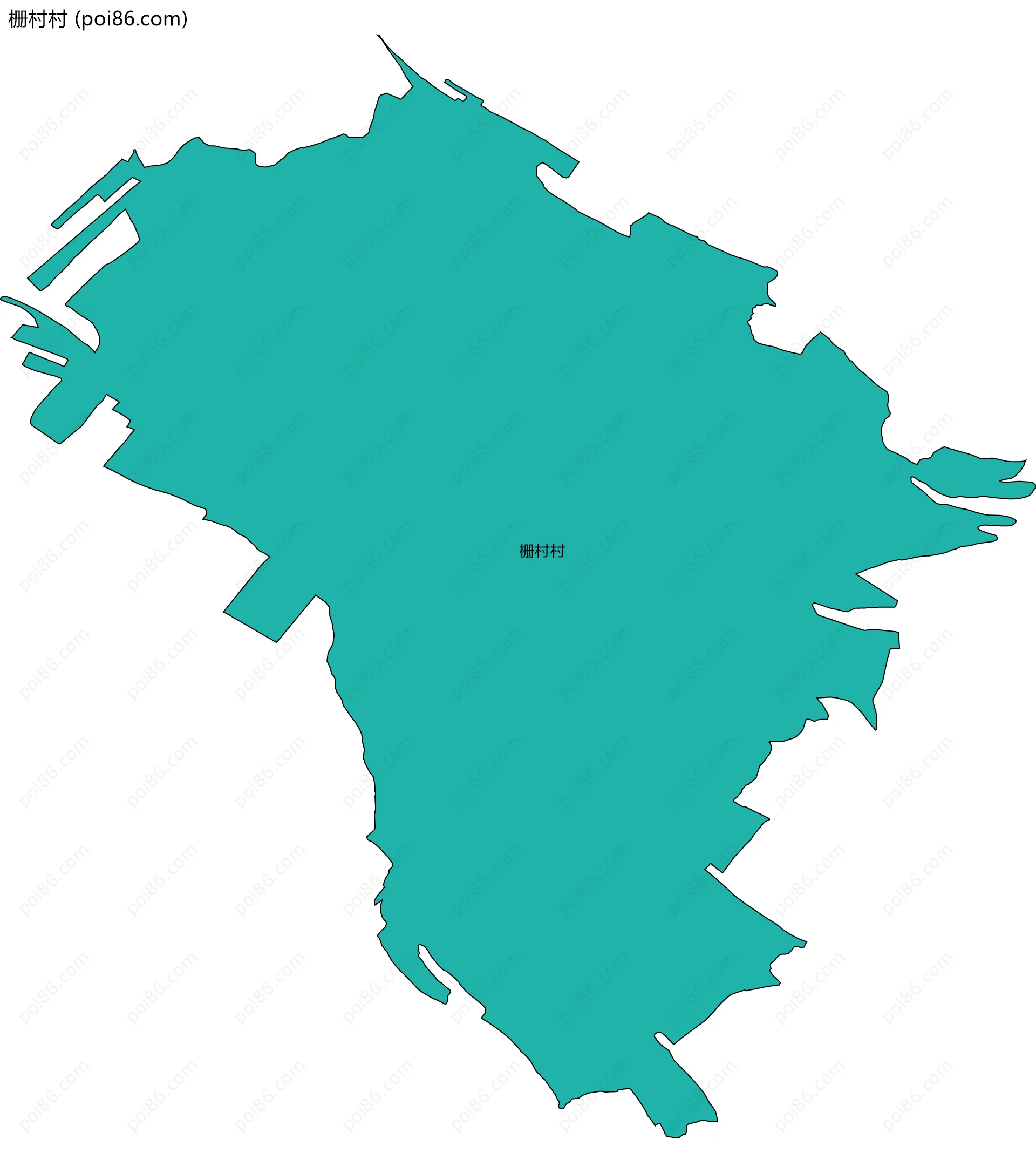 栅村村边界地图