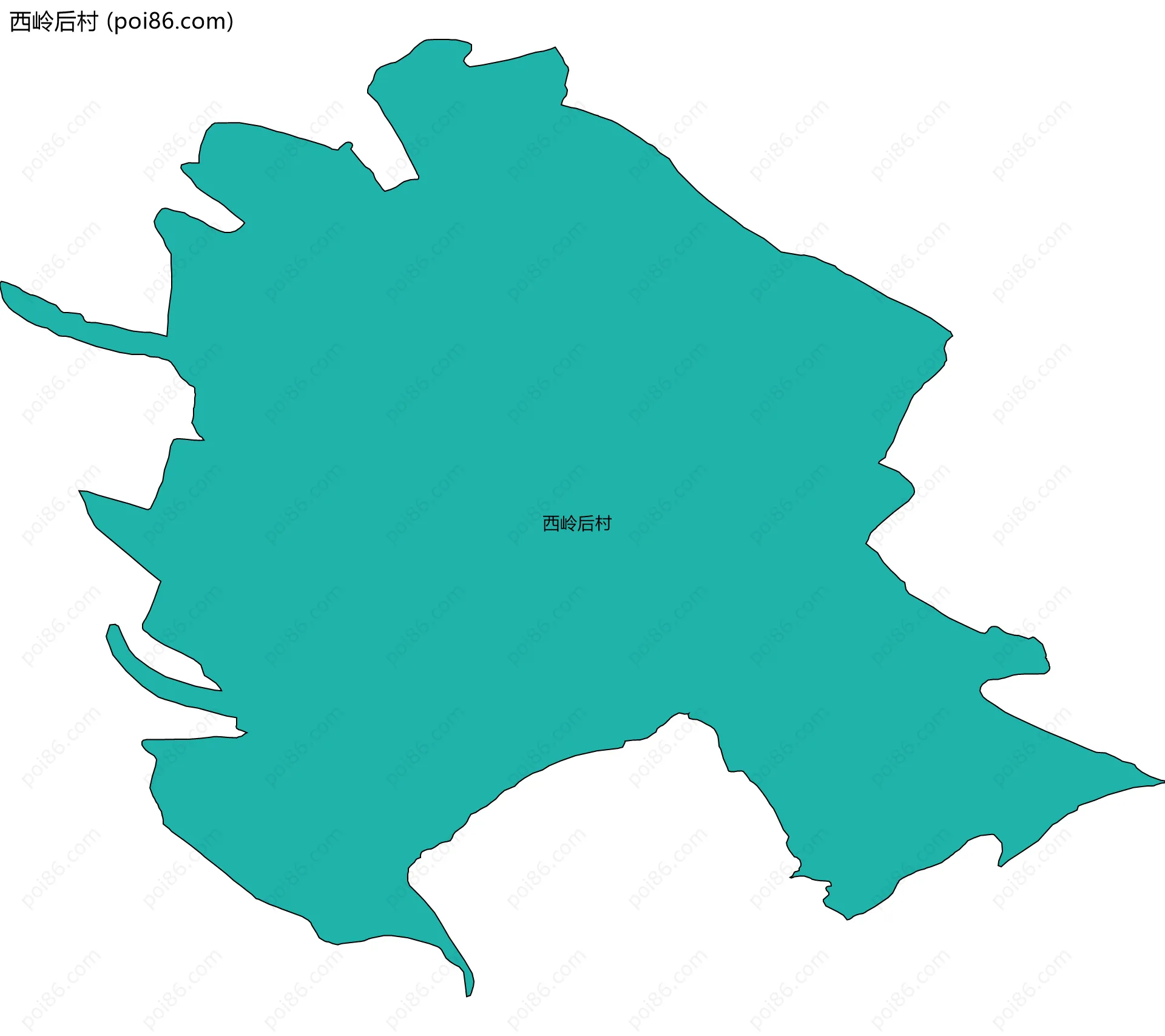 西岭后村边界地图