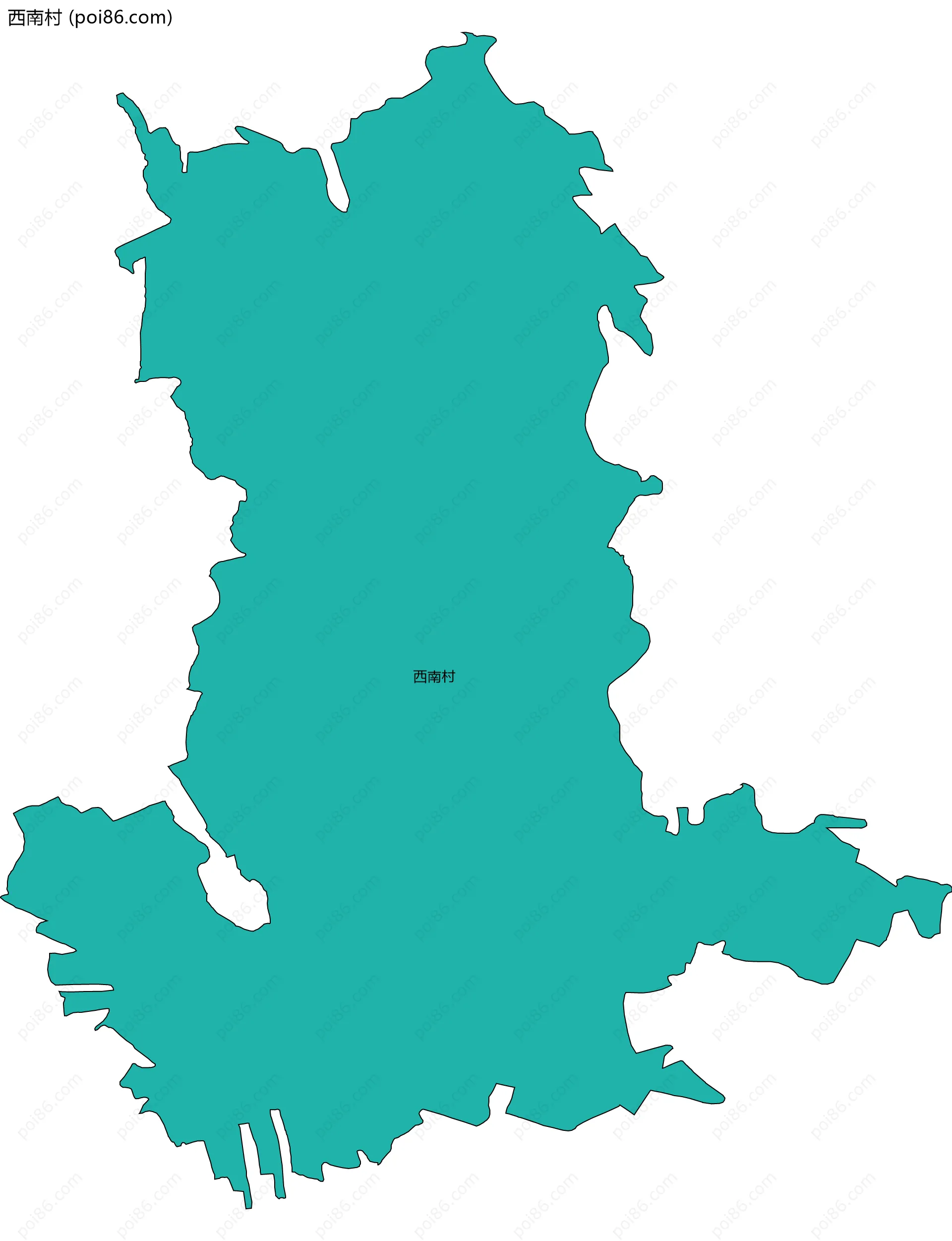 西南村边界地图