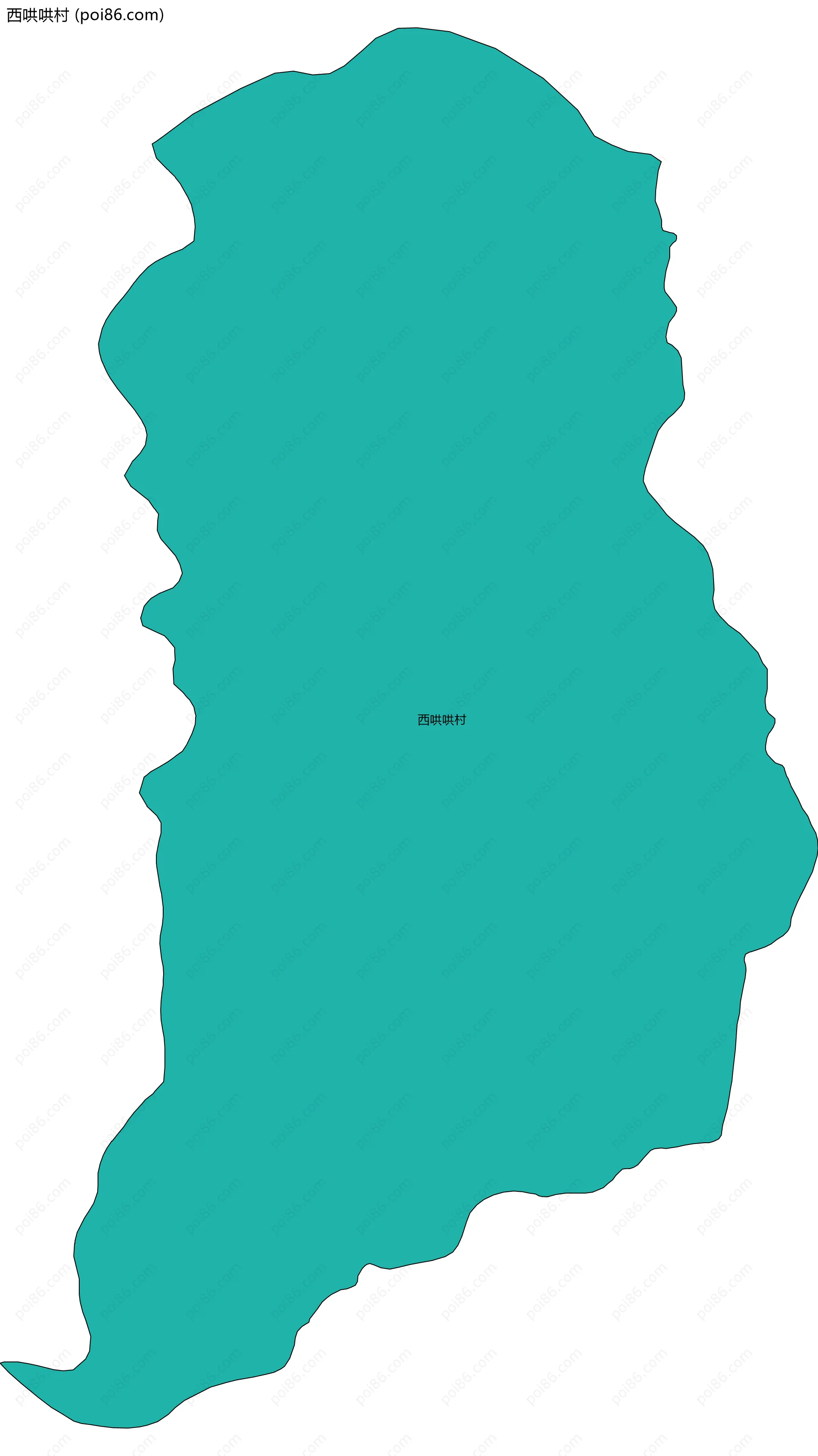 西哄哄村边界地图