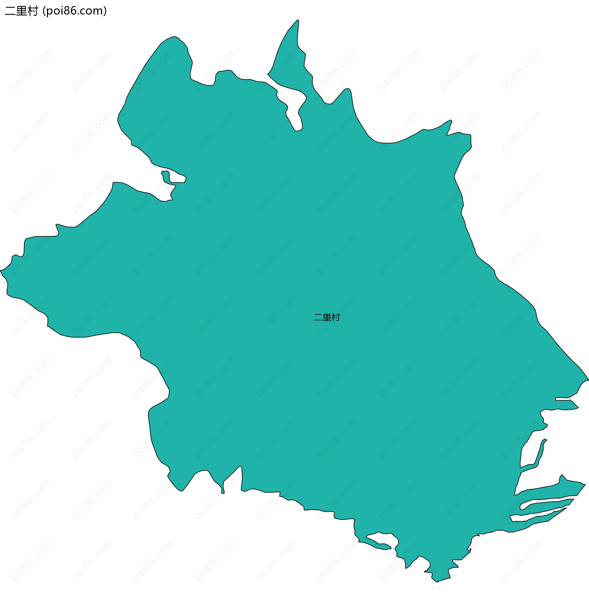 二里村边界地图