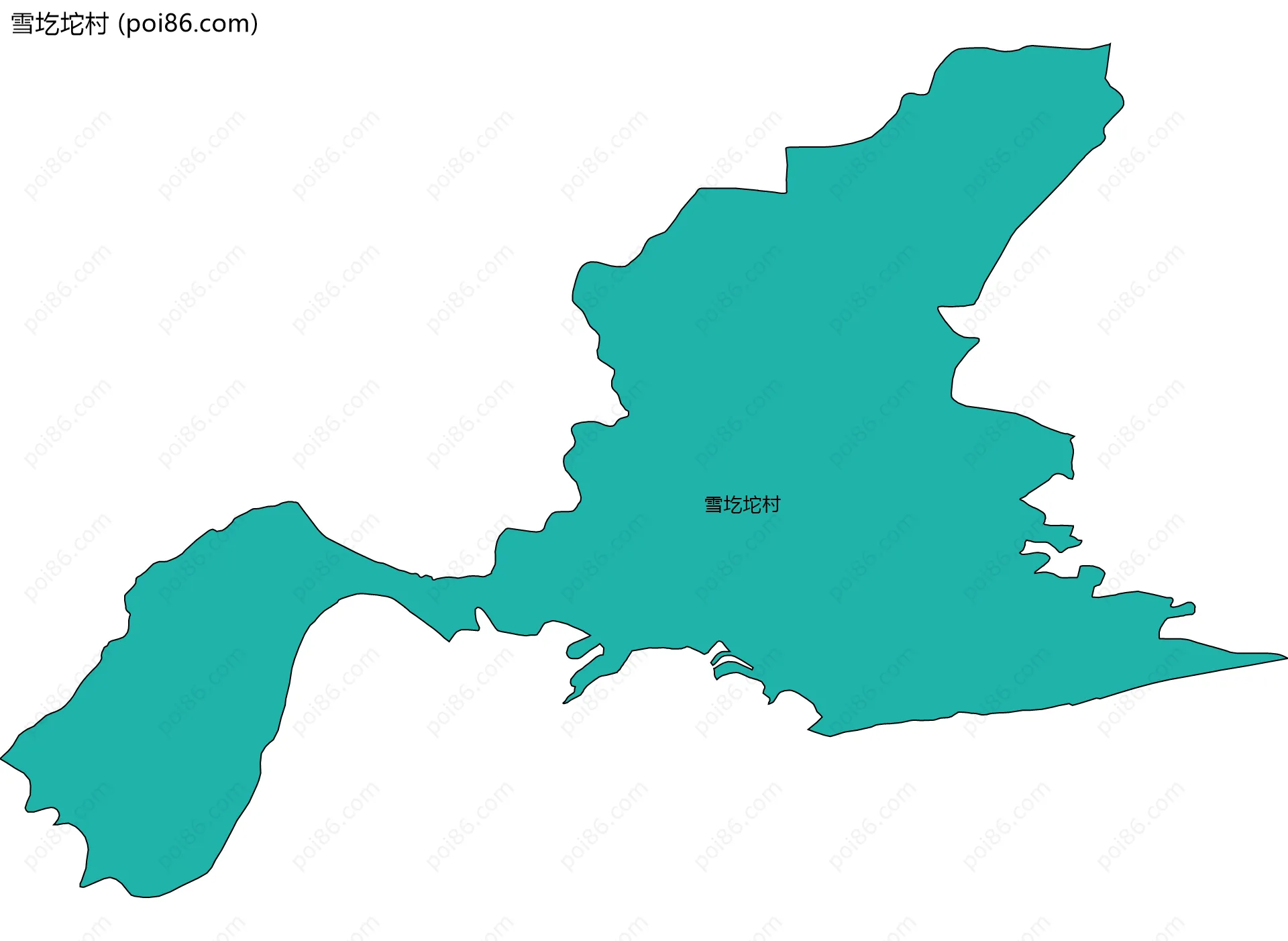 雪圪坨村边界地图