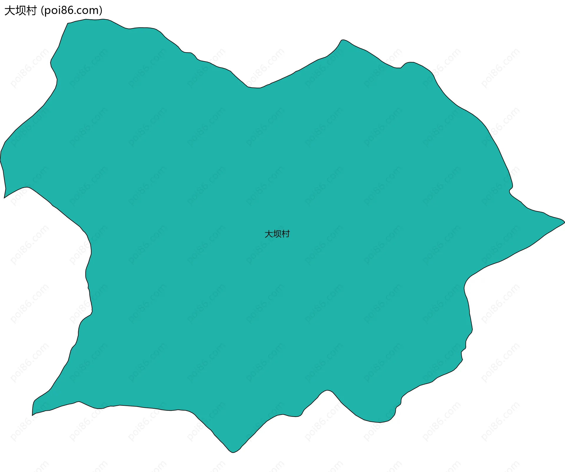 大坝村边界地图