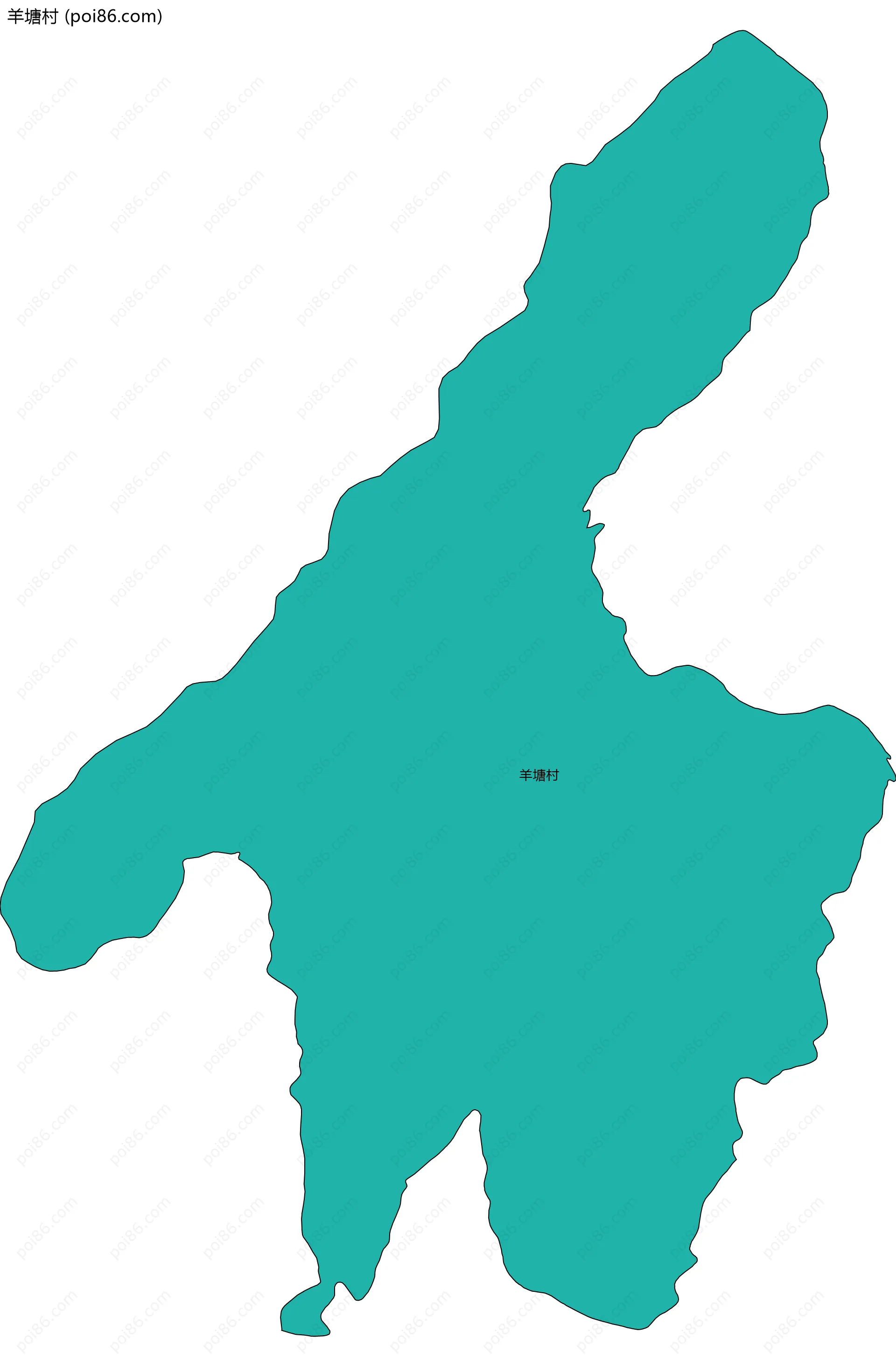 羊塘村边界地图