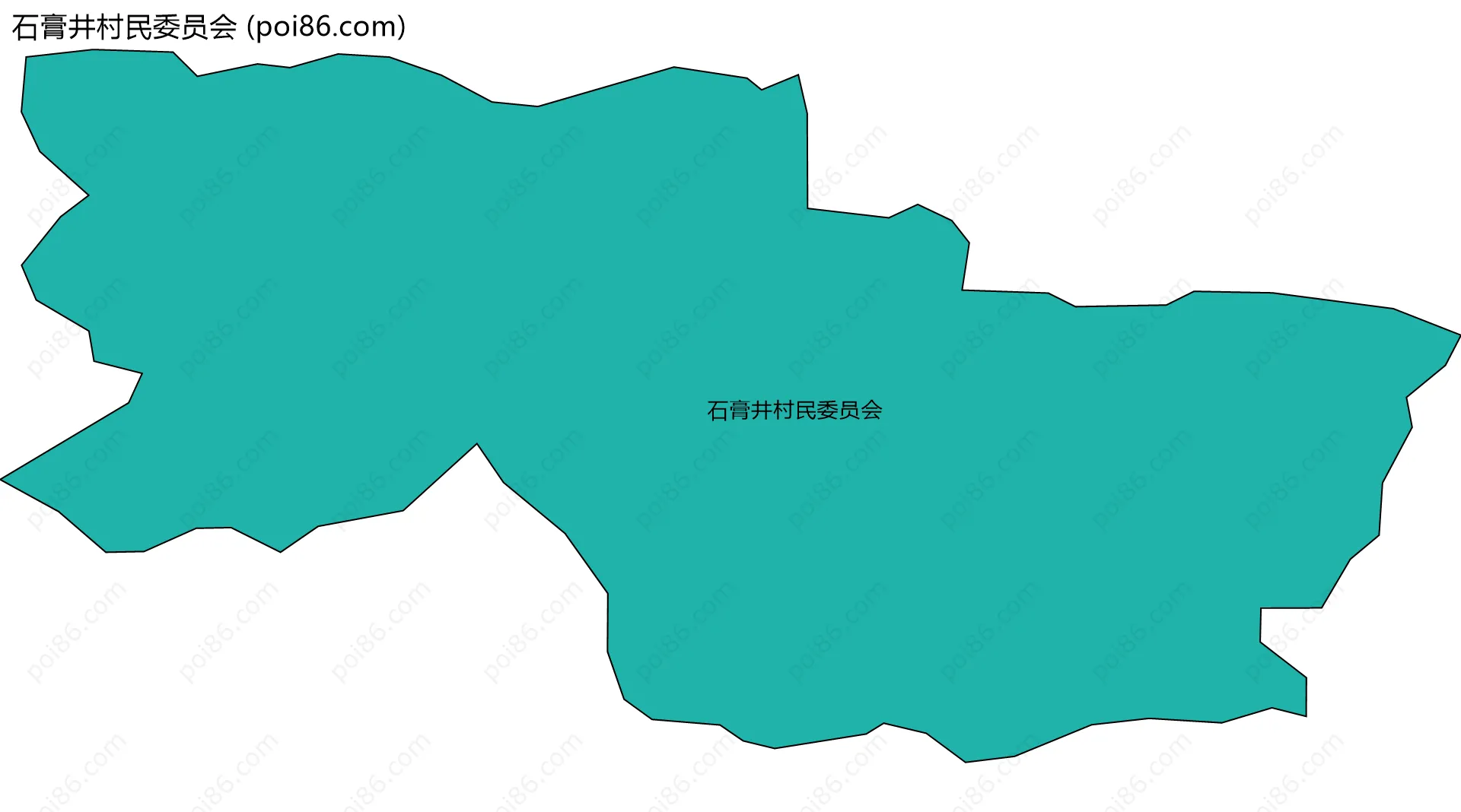 石膏井村民委员会边界地图