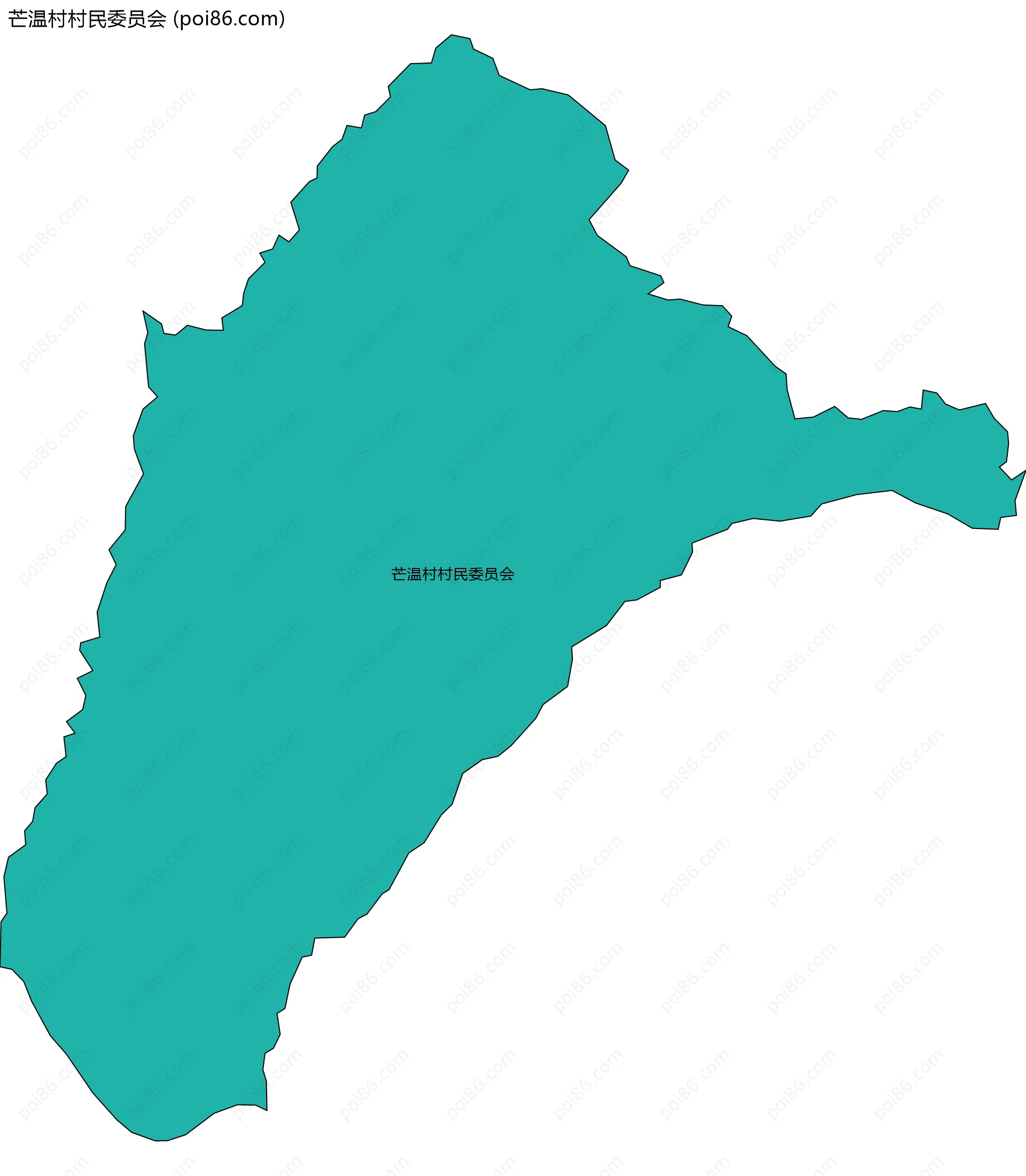 芒温村村民委员会边界地图