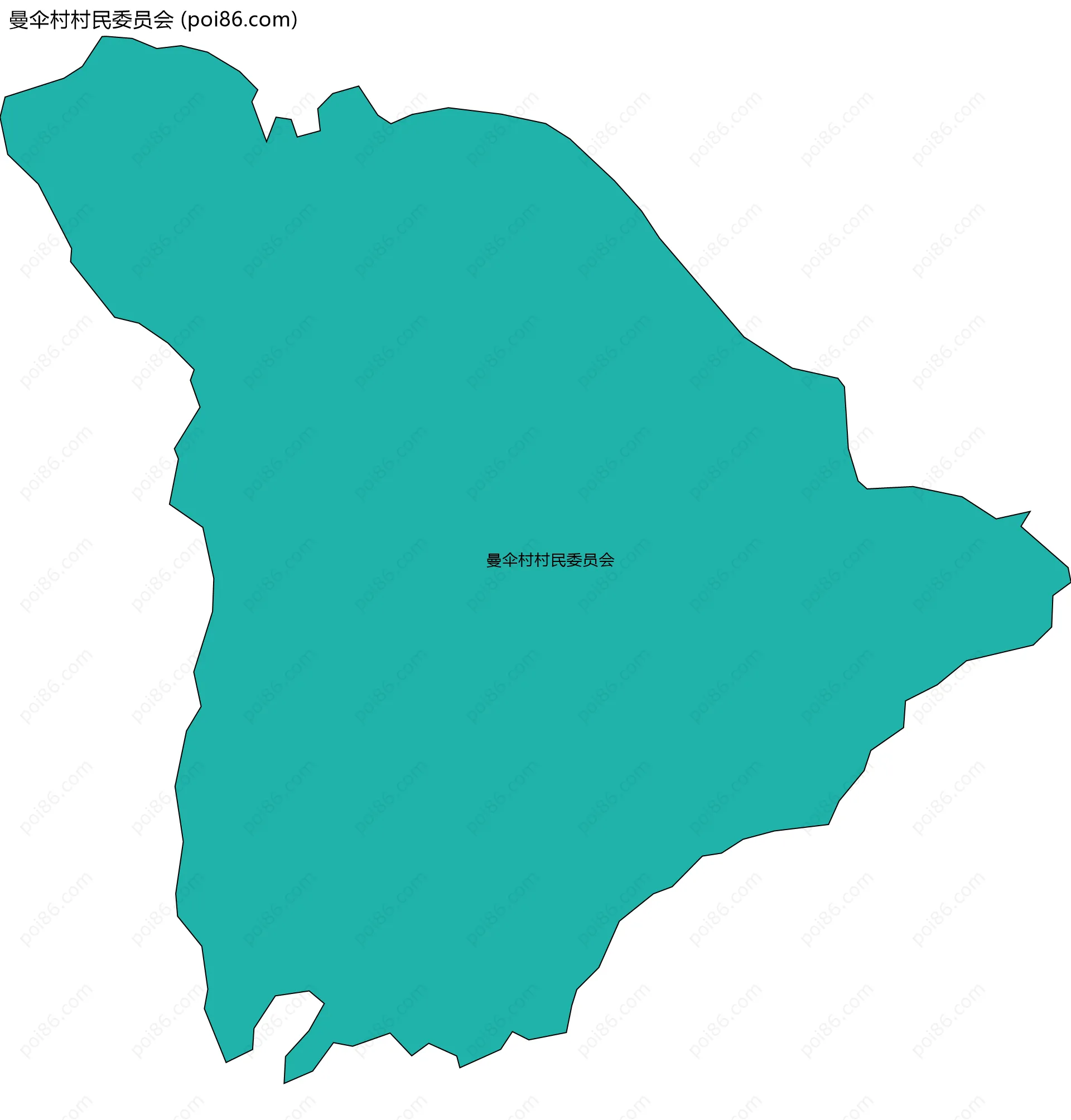 曼伞村村民委员会边界地图