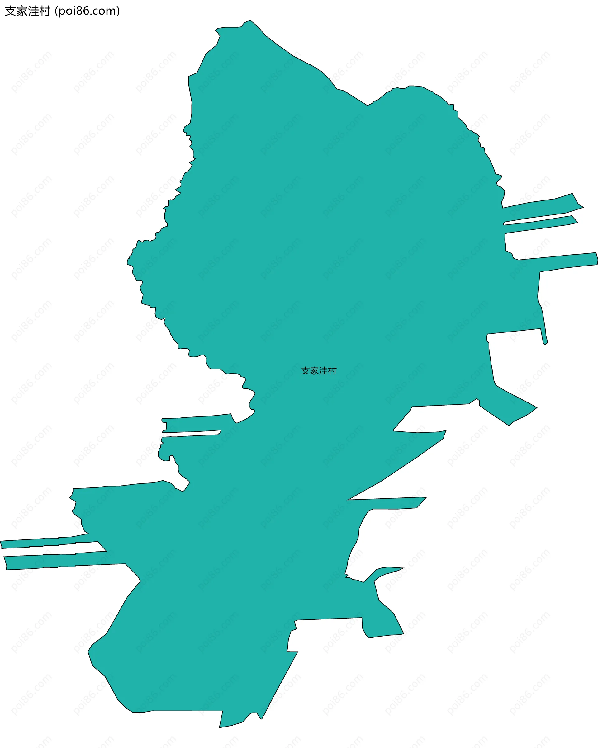 支家洼村边界地图