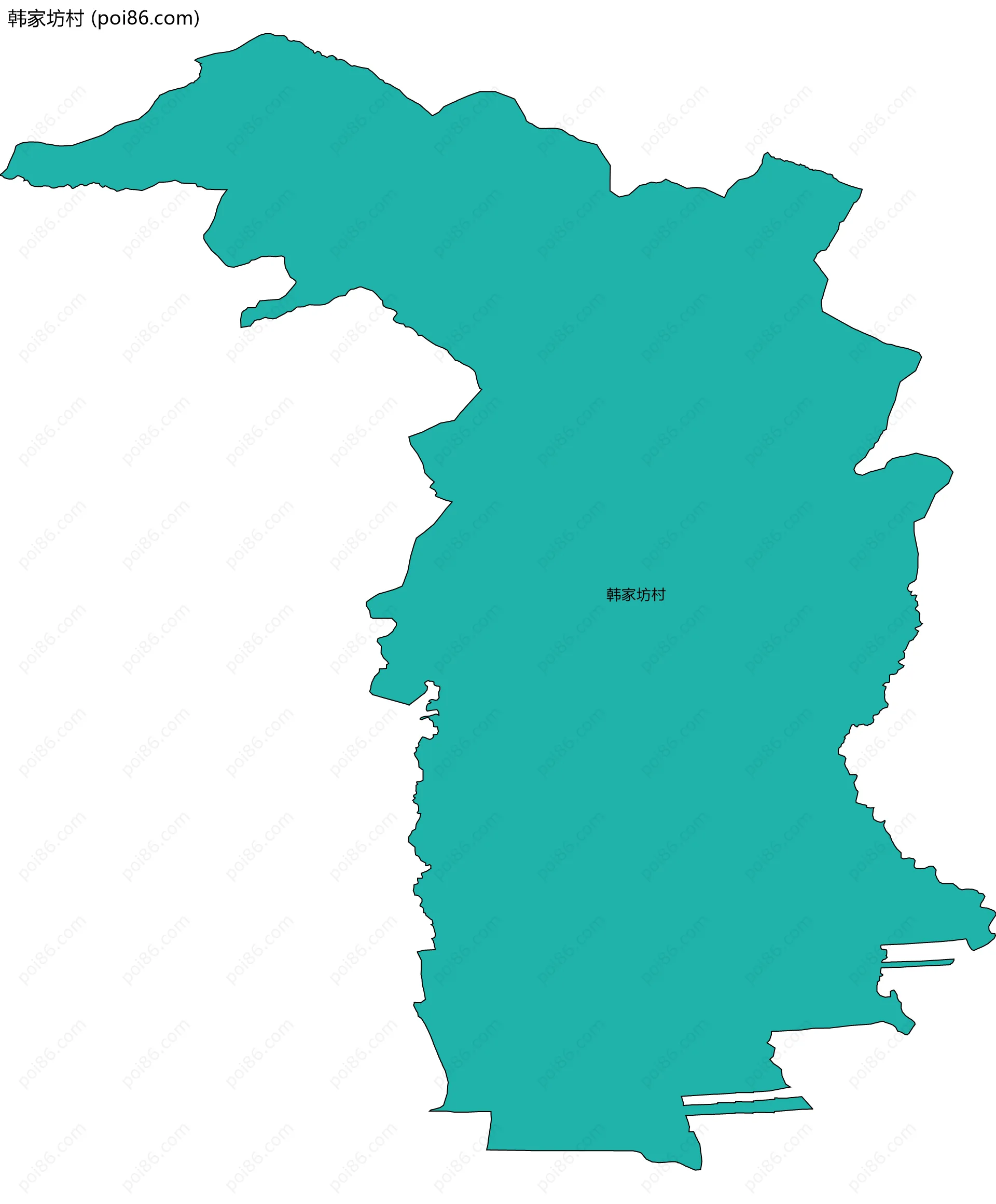韩家坊村边界地图