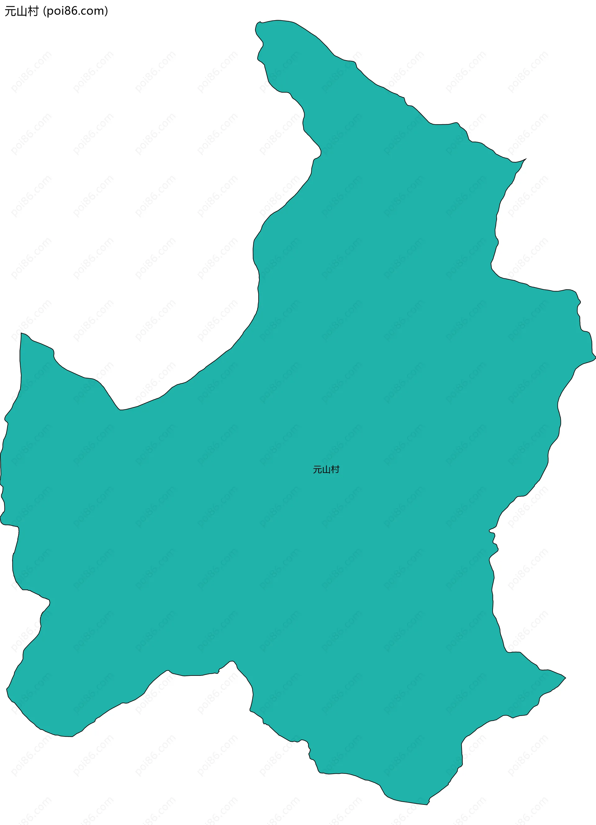 元山村边界地图