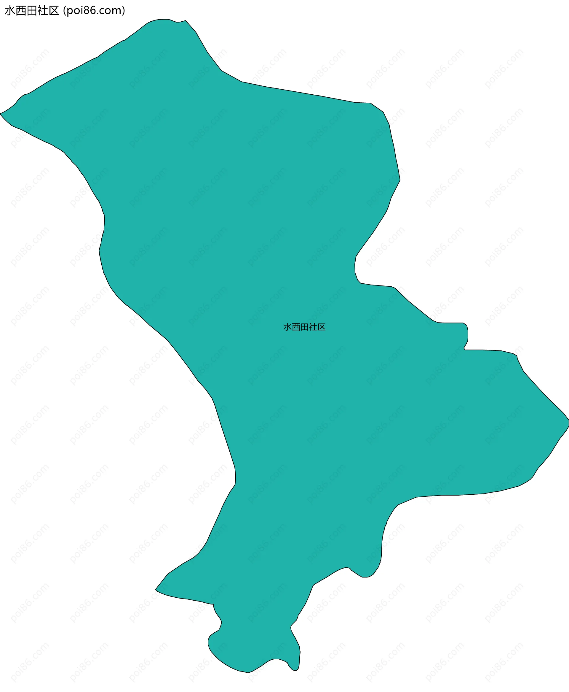 水西田社区边界地图