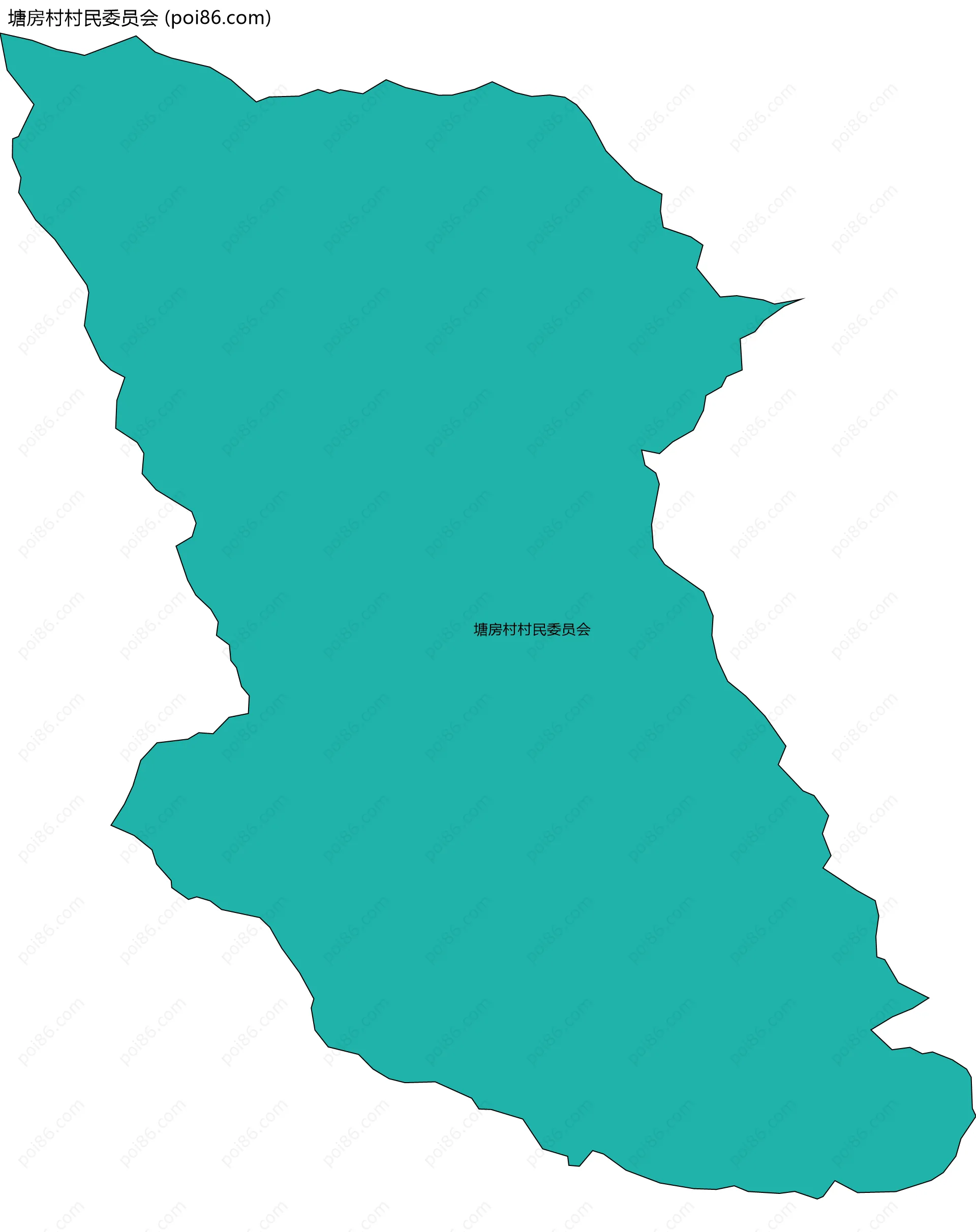 塘房村村民委员会边界地图