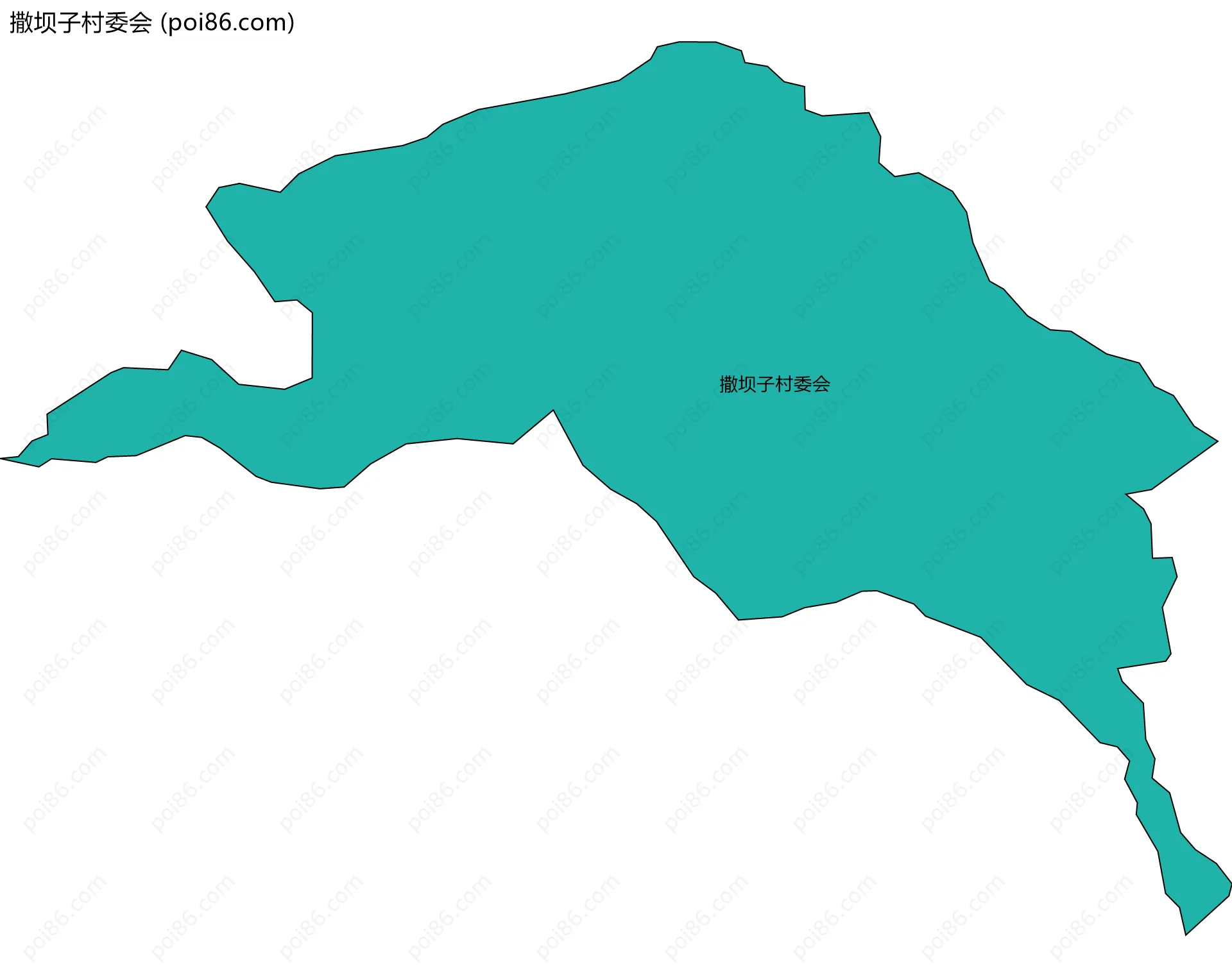 撒坝子村委会边界地图