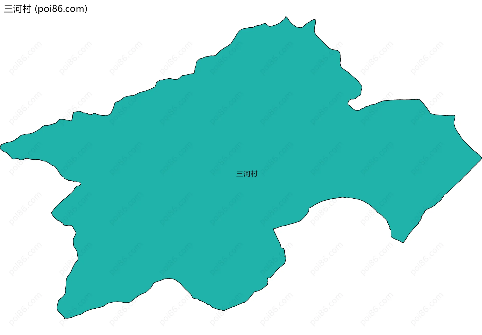 三河村边界地图