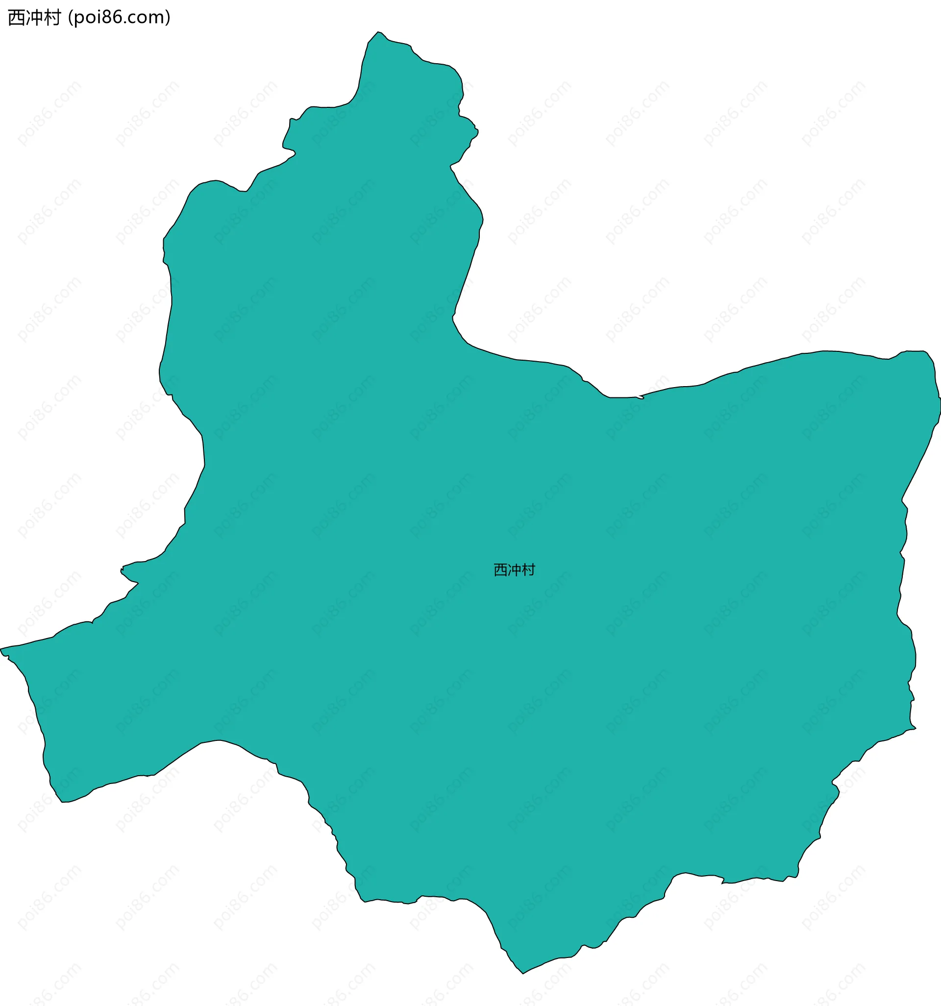 西冲村边界地图