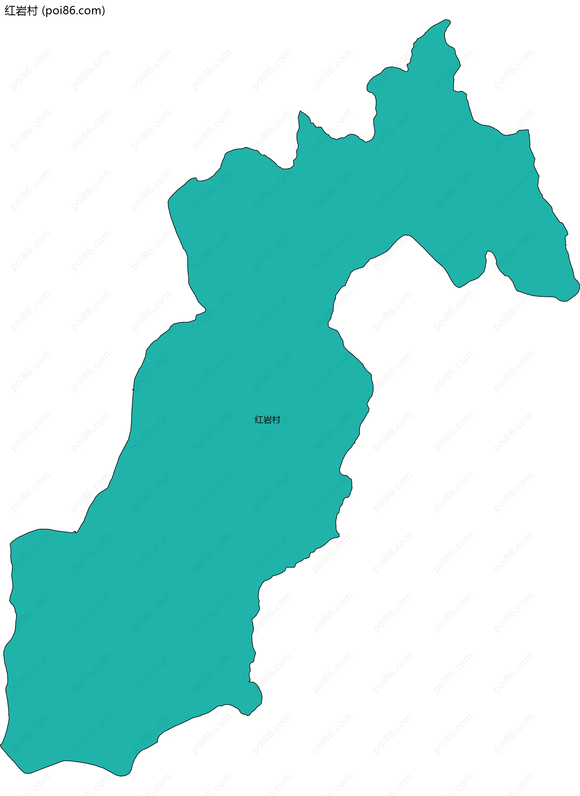 红岩村边界地图