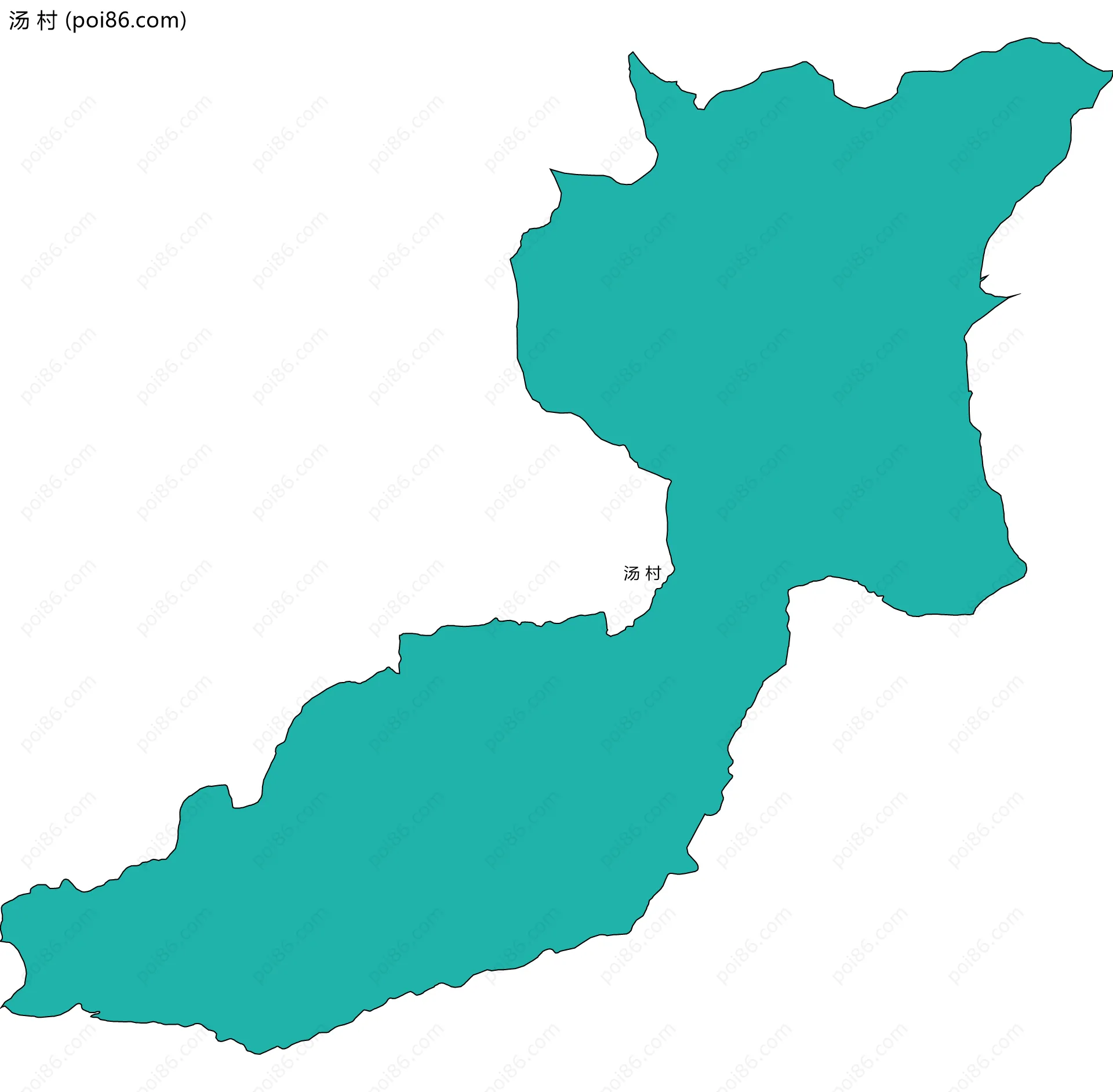 汤 村边界地图