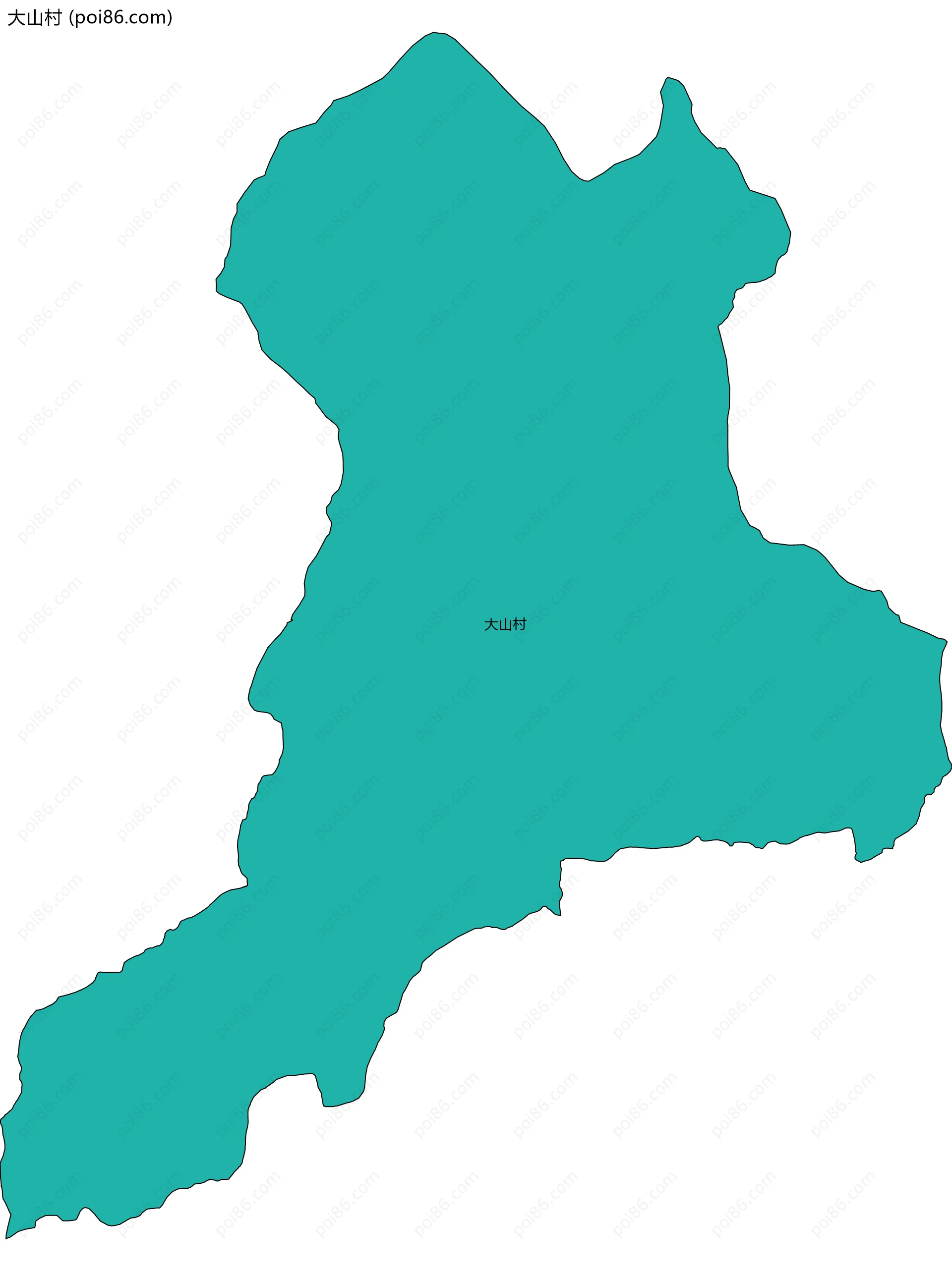 大山村边界地图