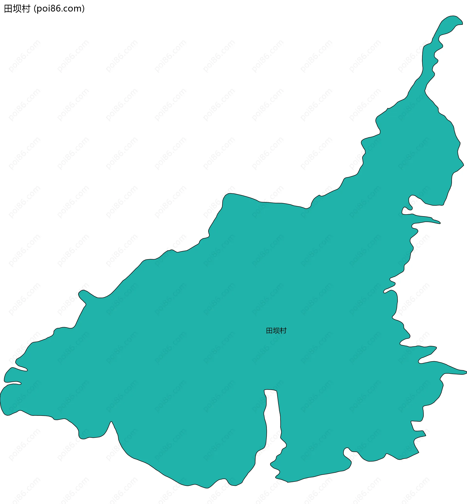 田坝村边界地图