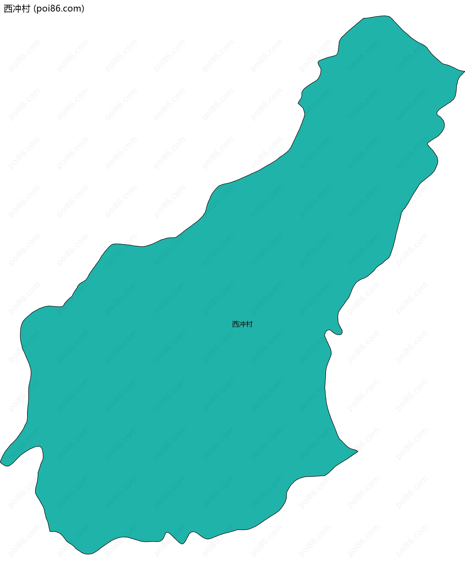 西冲村边界地图