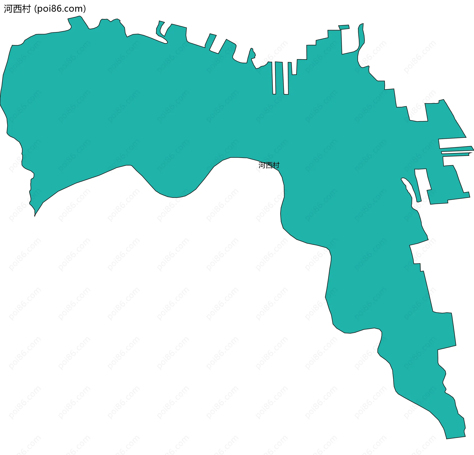 河西村边界地图