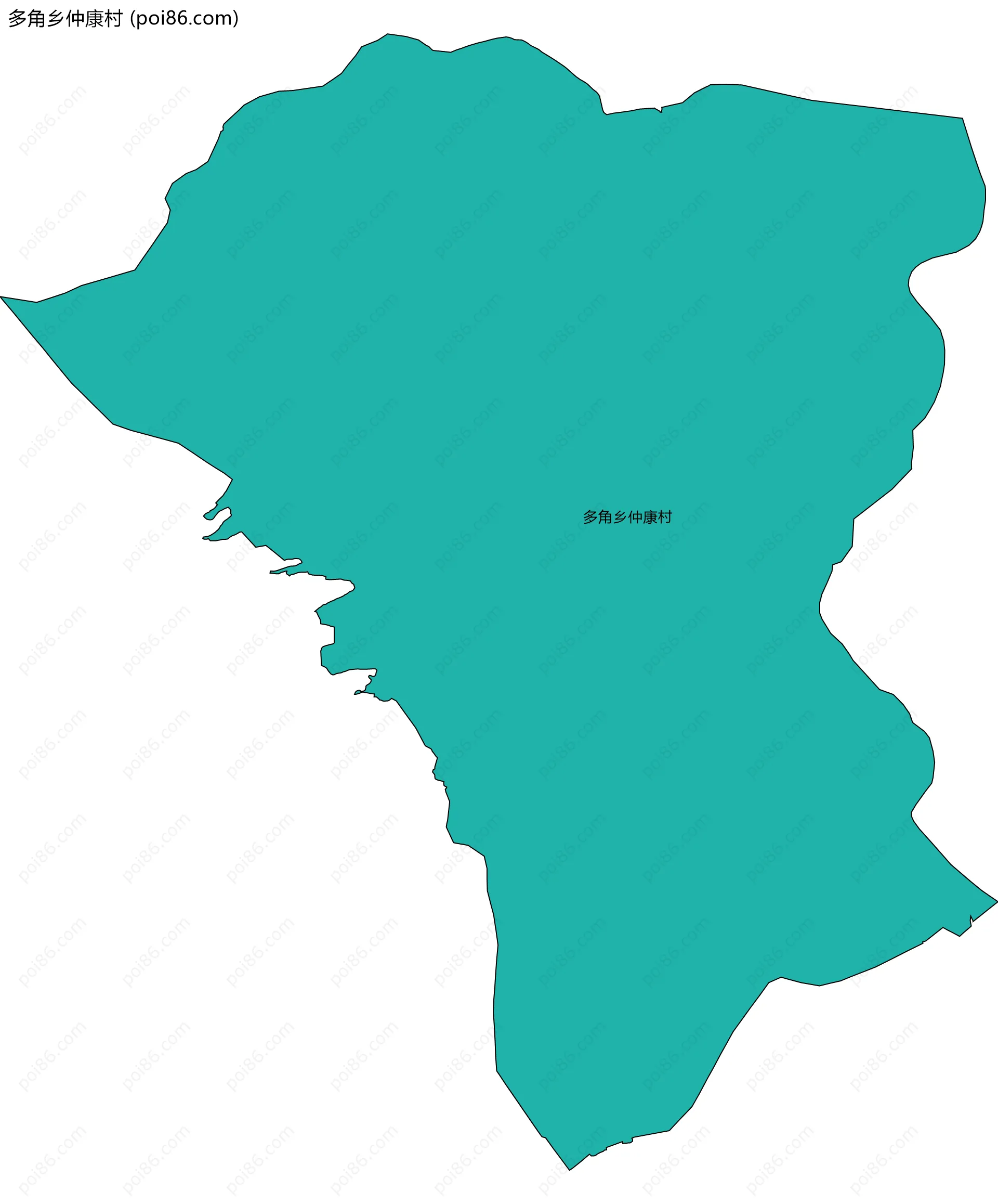 多角乡仲康村边界地图