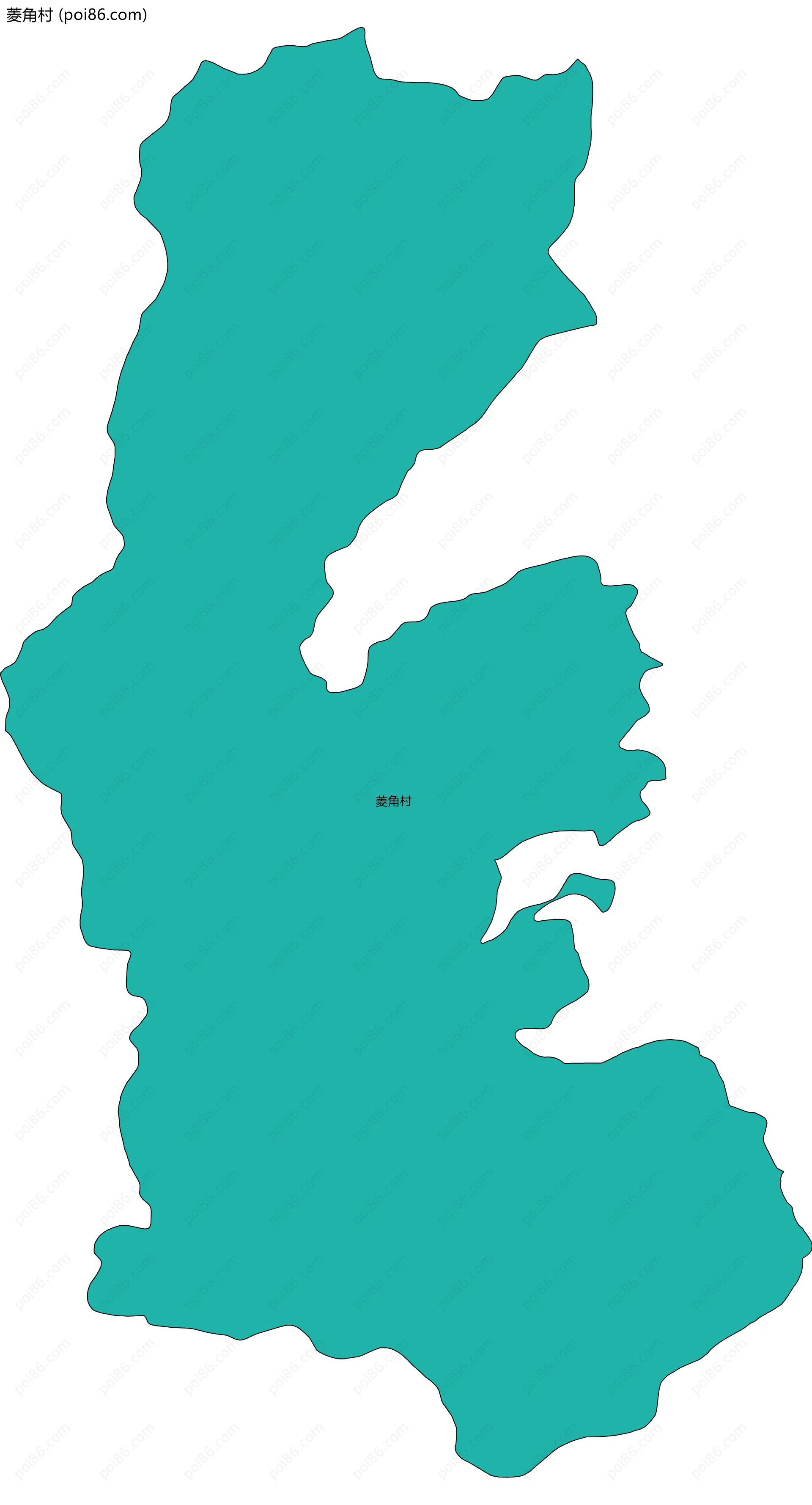 菱角村边界地图